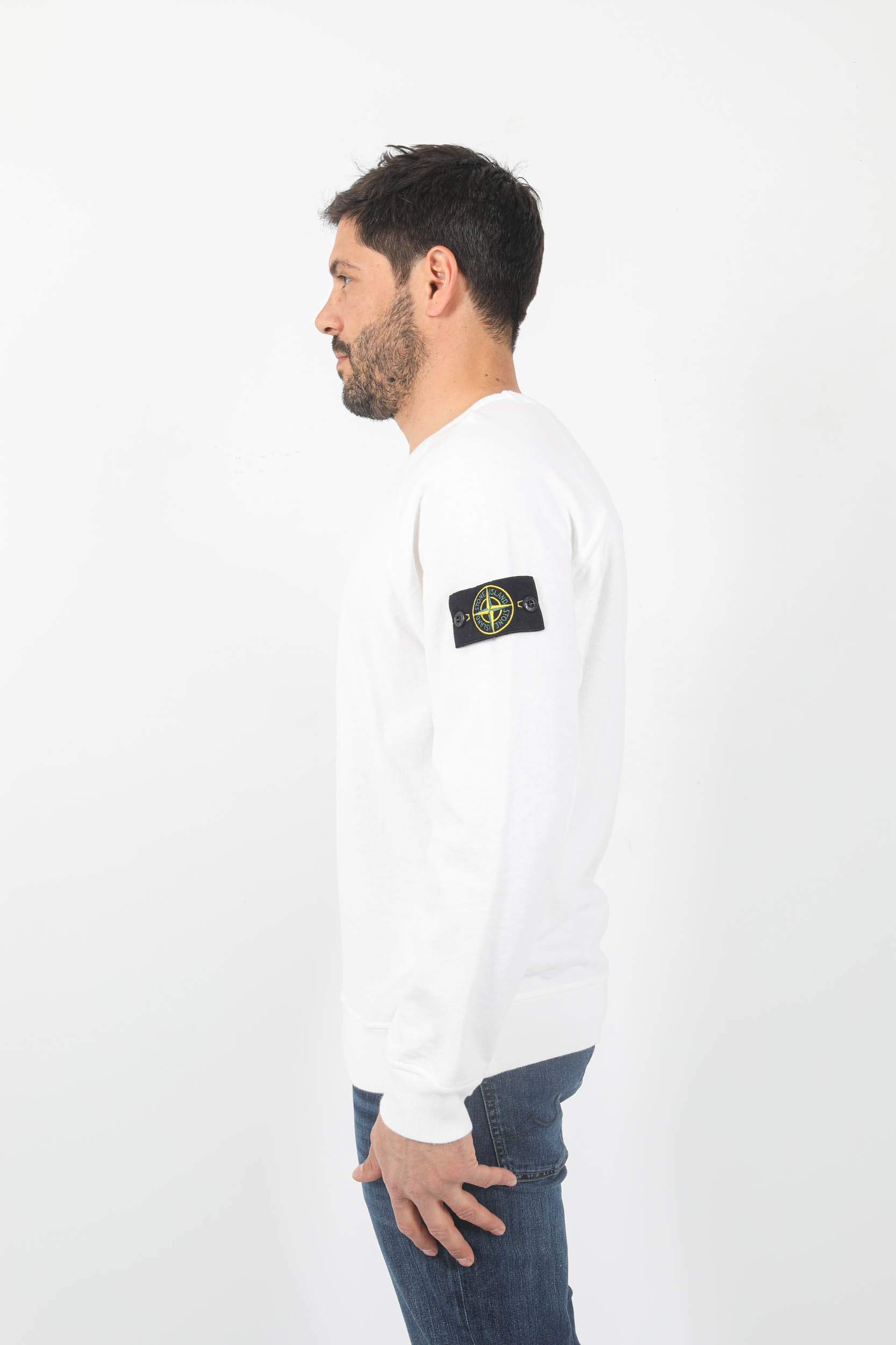SWEAT STONE ISLAND "OLD" BLANC 781566360-V0001