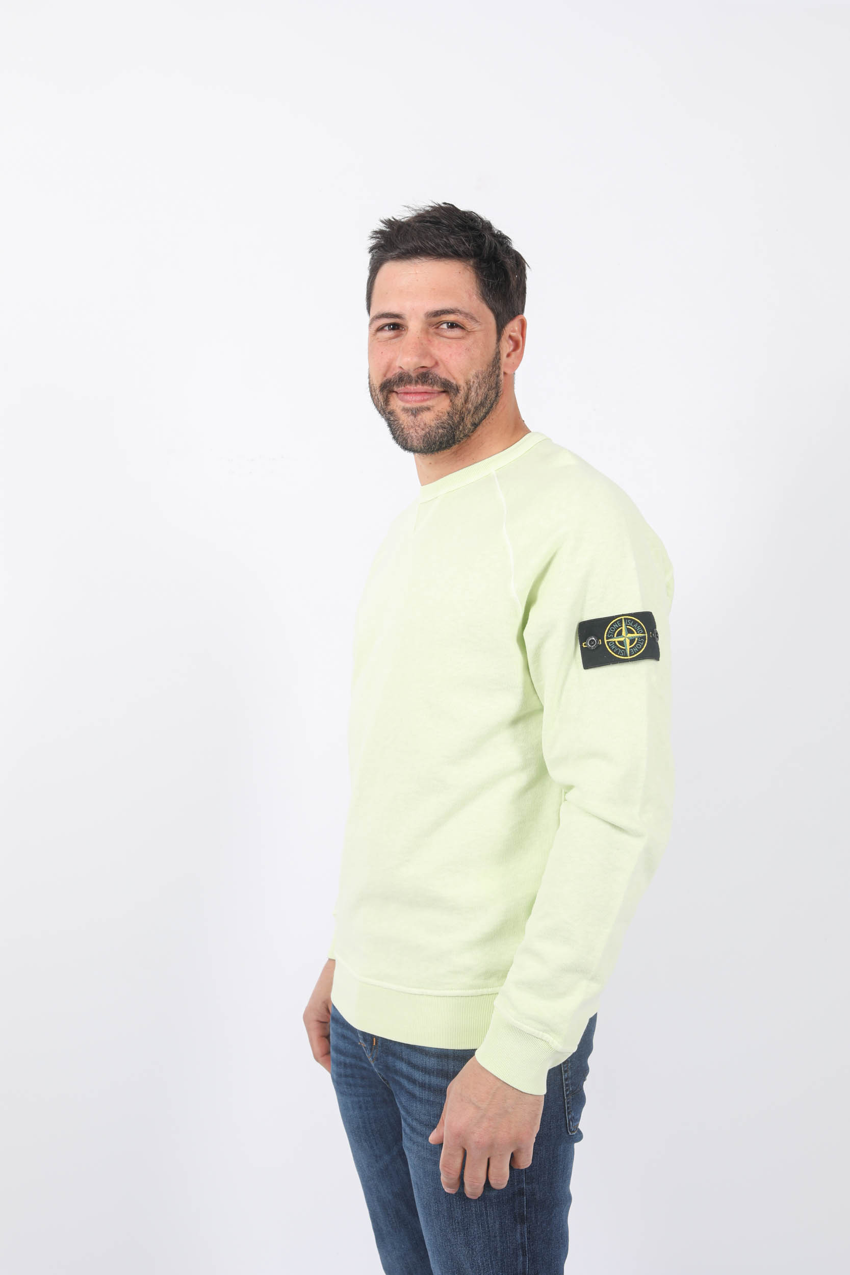 SWEAT STONE ISLAND "OLD" VERT CLAIR 781566360-V0152