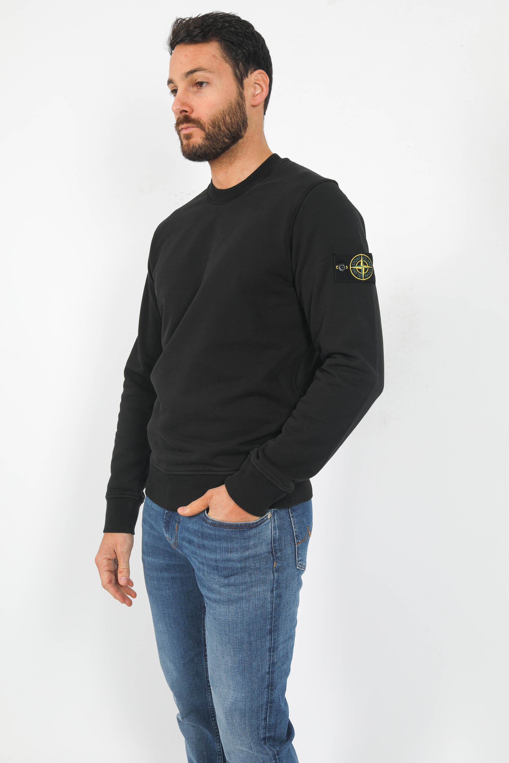 SWEAT STONE ISLAND NOIR 781563051-A0029