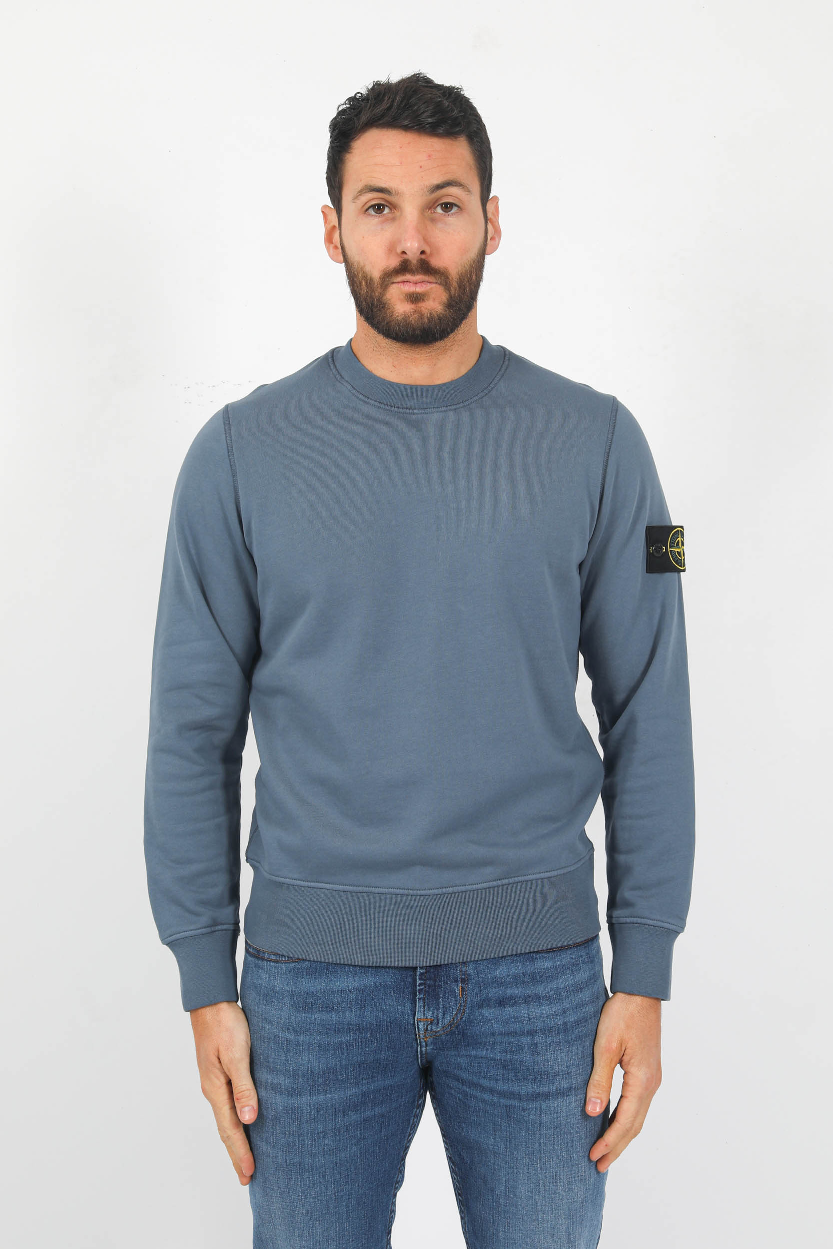 SWEAT STONE ISLAND BLEU 781563051-V0024