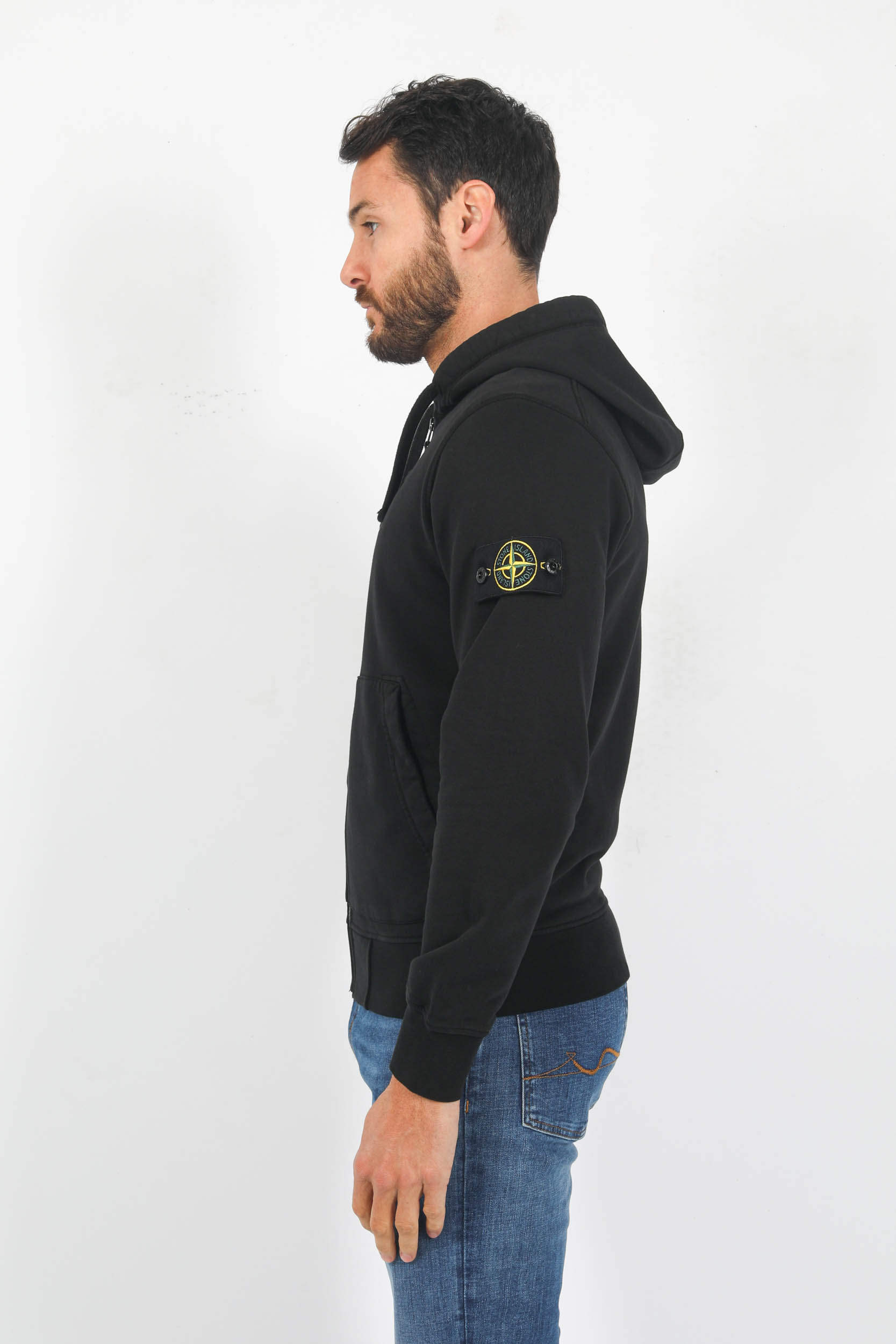 SWEAT ZIPPE STONE ISLAND NOIR 781564251-A0029