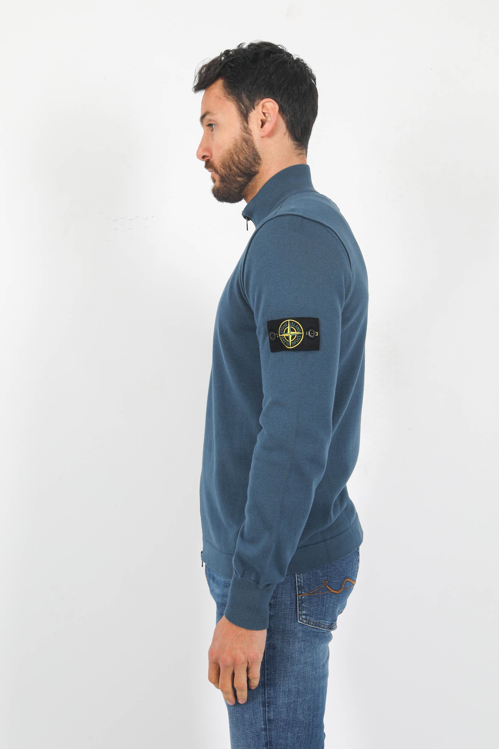 GILET ZIPPE STONE ISLAND BLEU 7815542B2-V0024