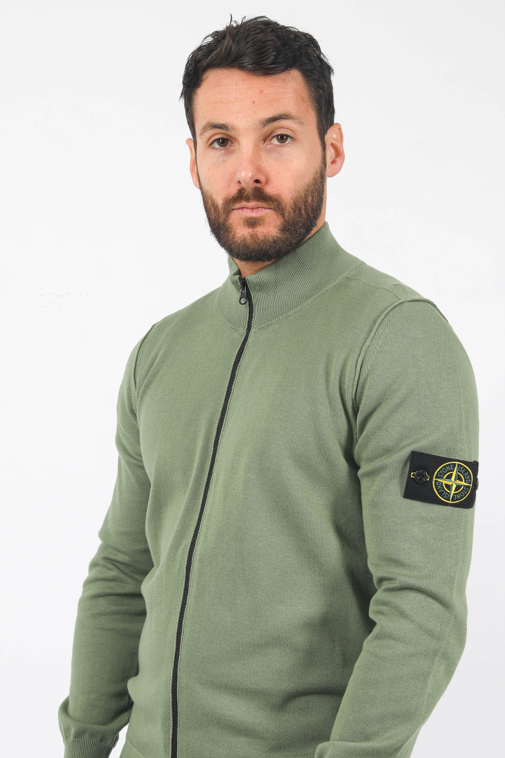 GILET ZIPPE STONE ISLAND VERT 7815542B2-V0055