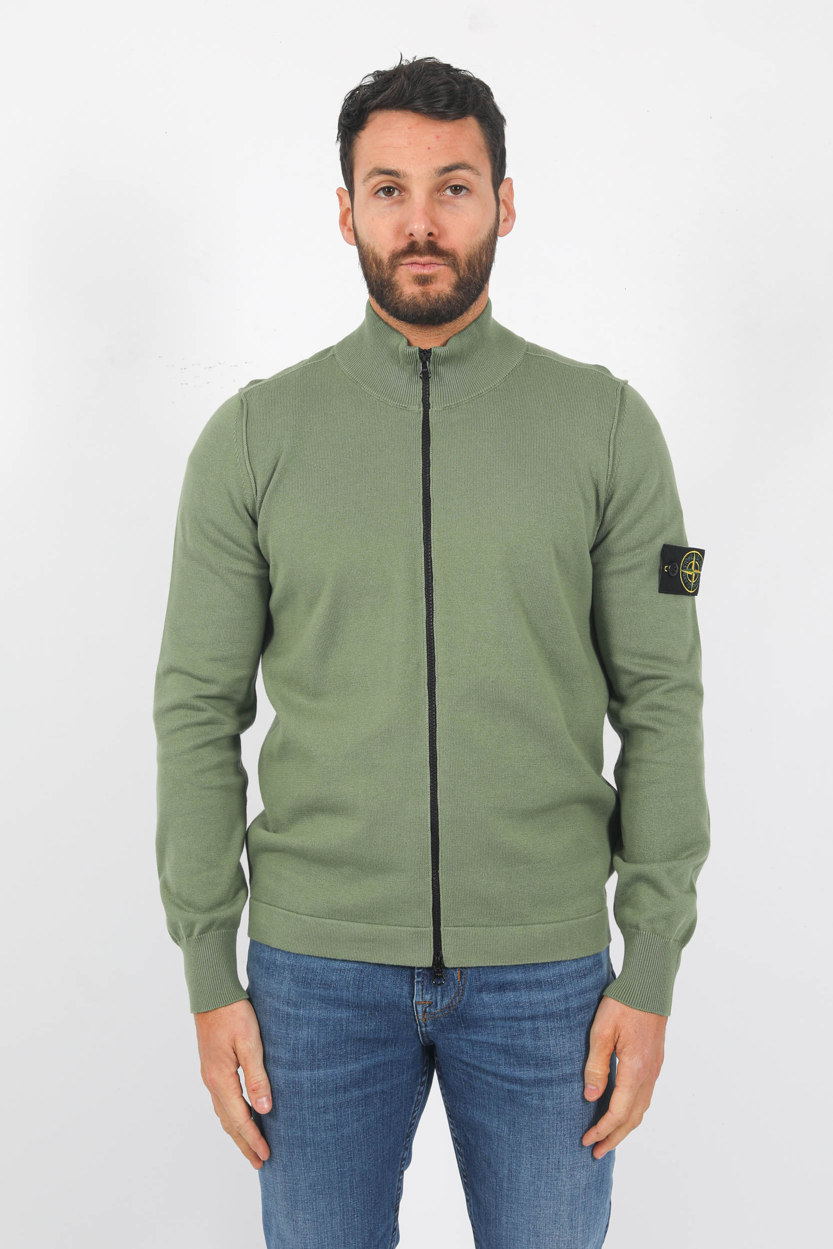 GILET ZIPPE STONE ISLAND VERT 7815542B2-V0055
