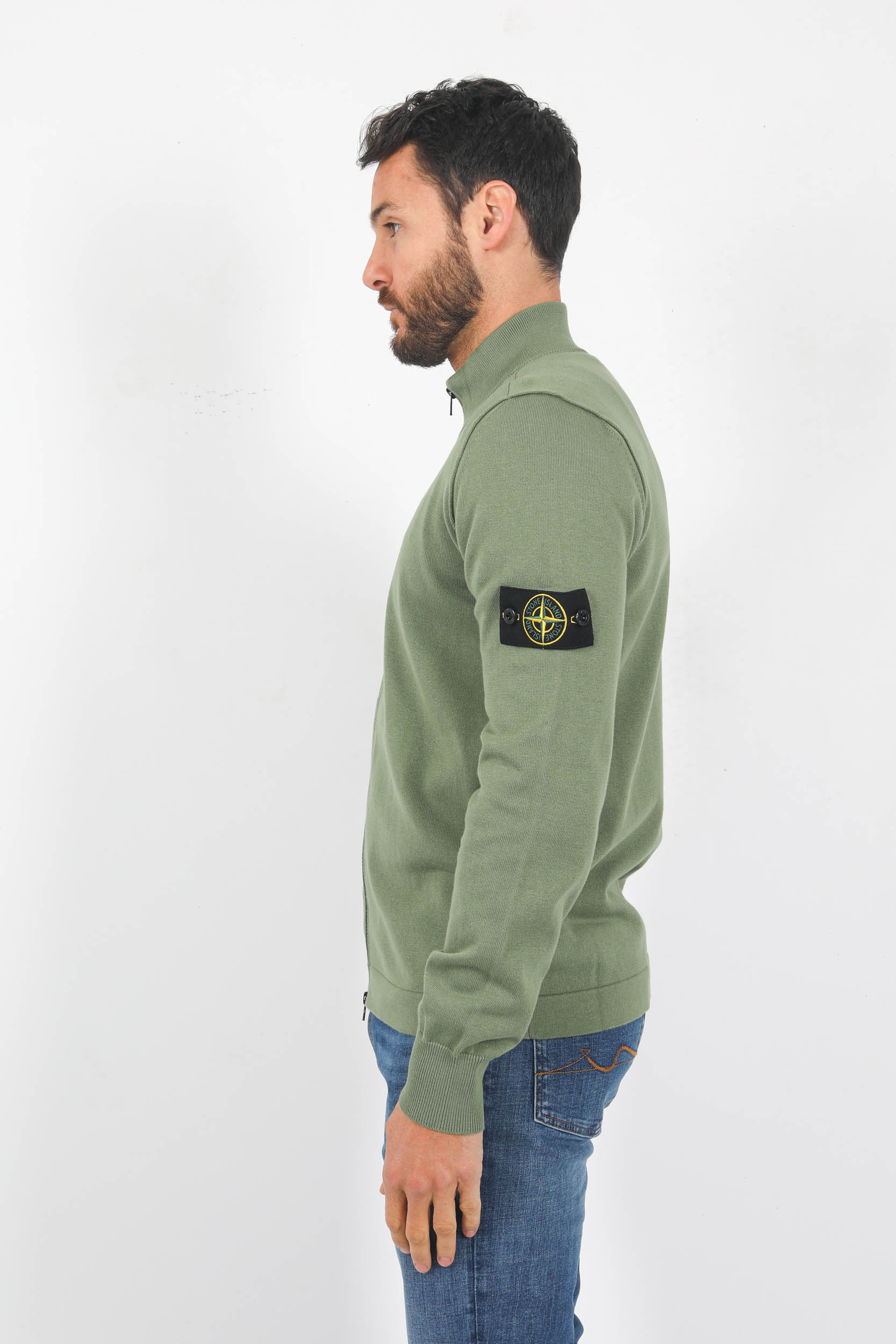 GILET ZIPPE STONE ISLAND VERT 7815542B2-V0055