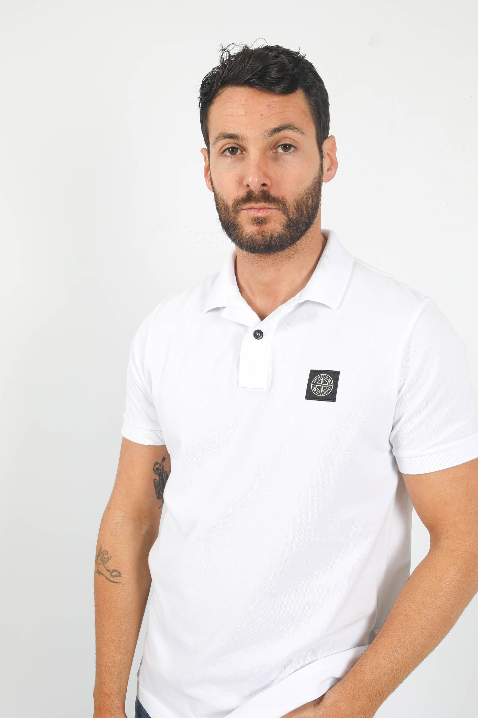 POLO STONE ISLAND BLANC 78152SC17-A0001