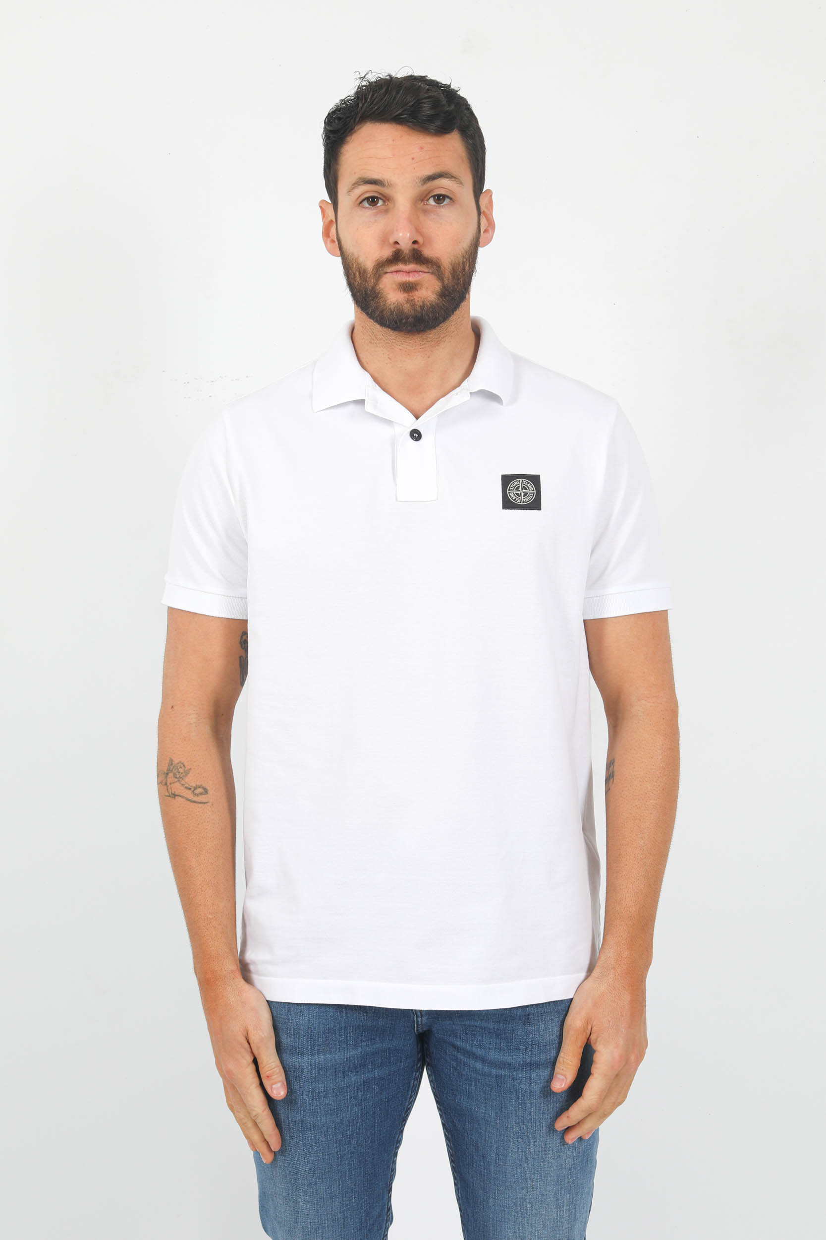 POLO STONE ISLAND BLANC 78152SC17-A0001