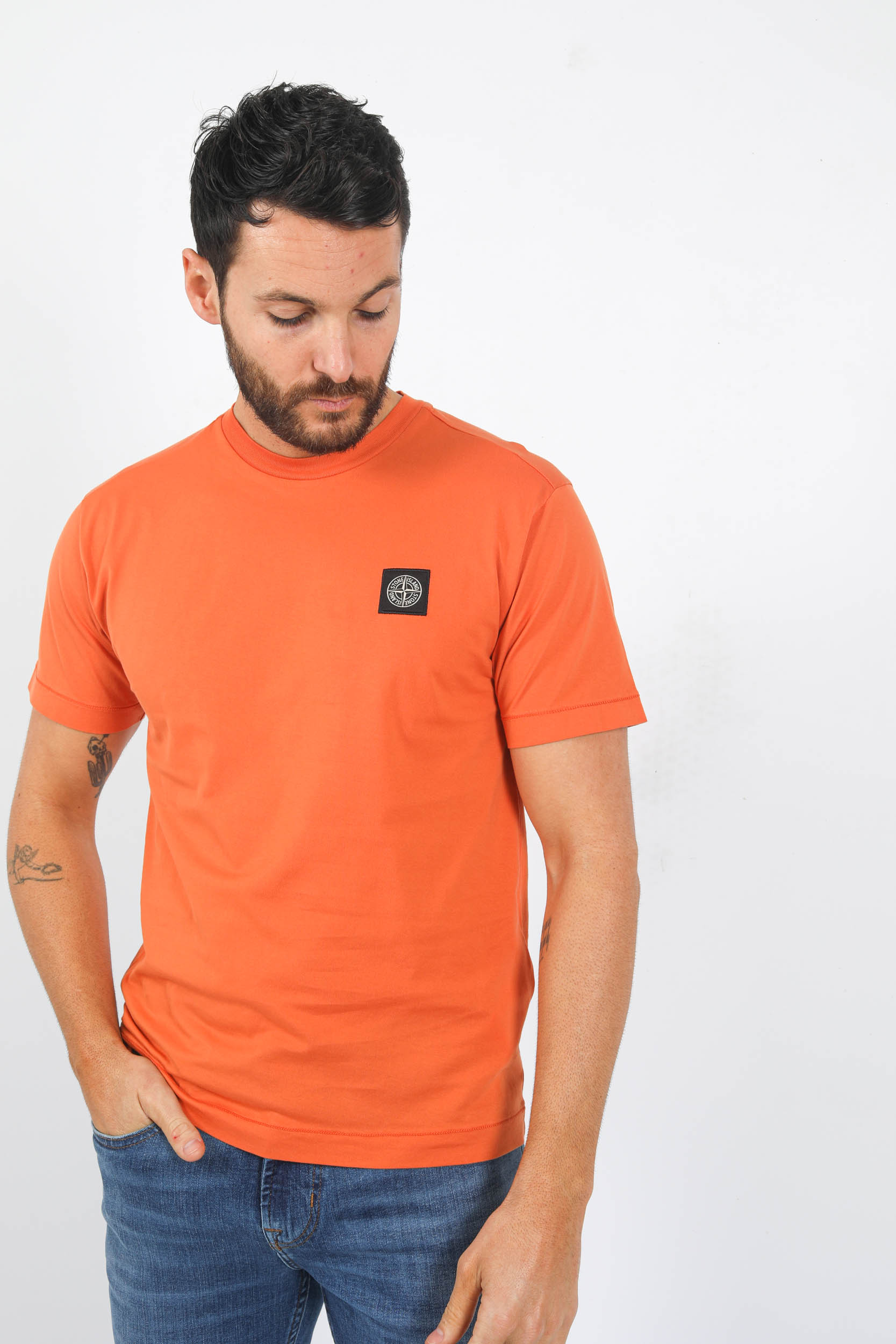 T-SHIRT STONE ISLAND ORANGE 781524113-V0073