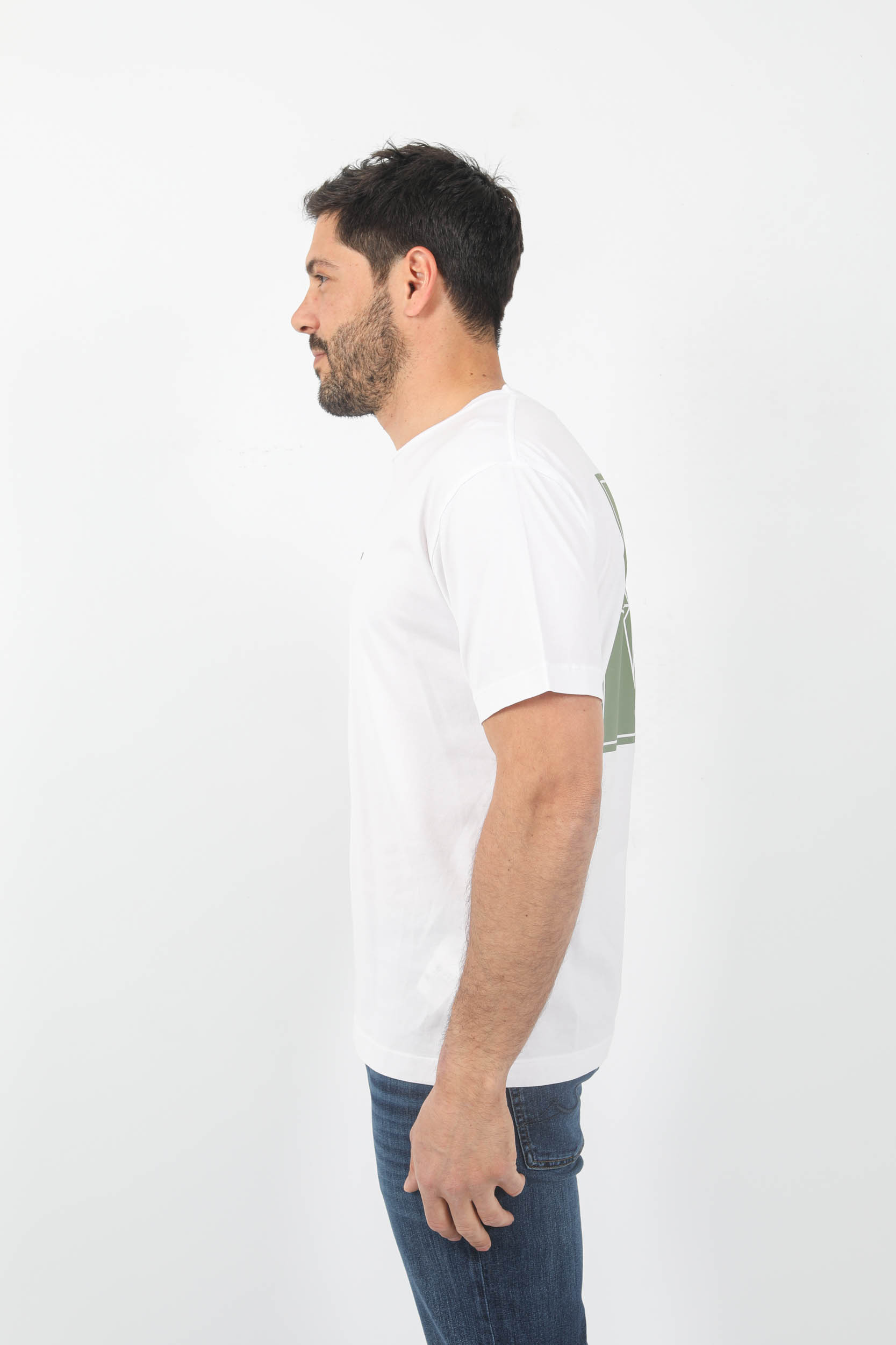 T-SHIRT STONE ISLAND BLANC LOGO CARRE 78152NS81-V0001