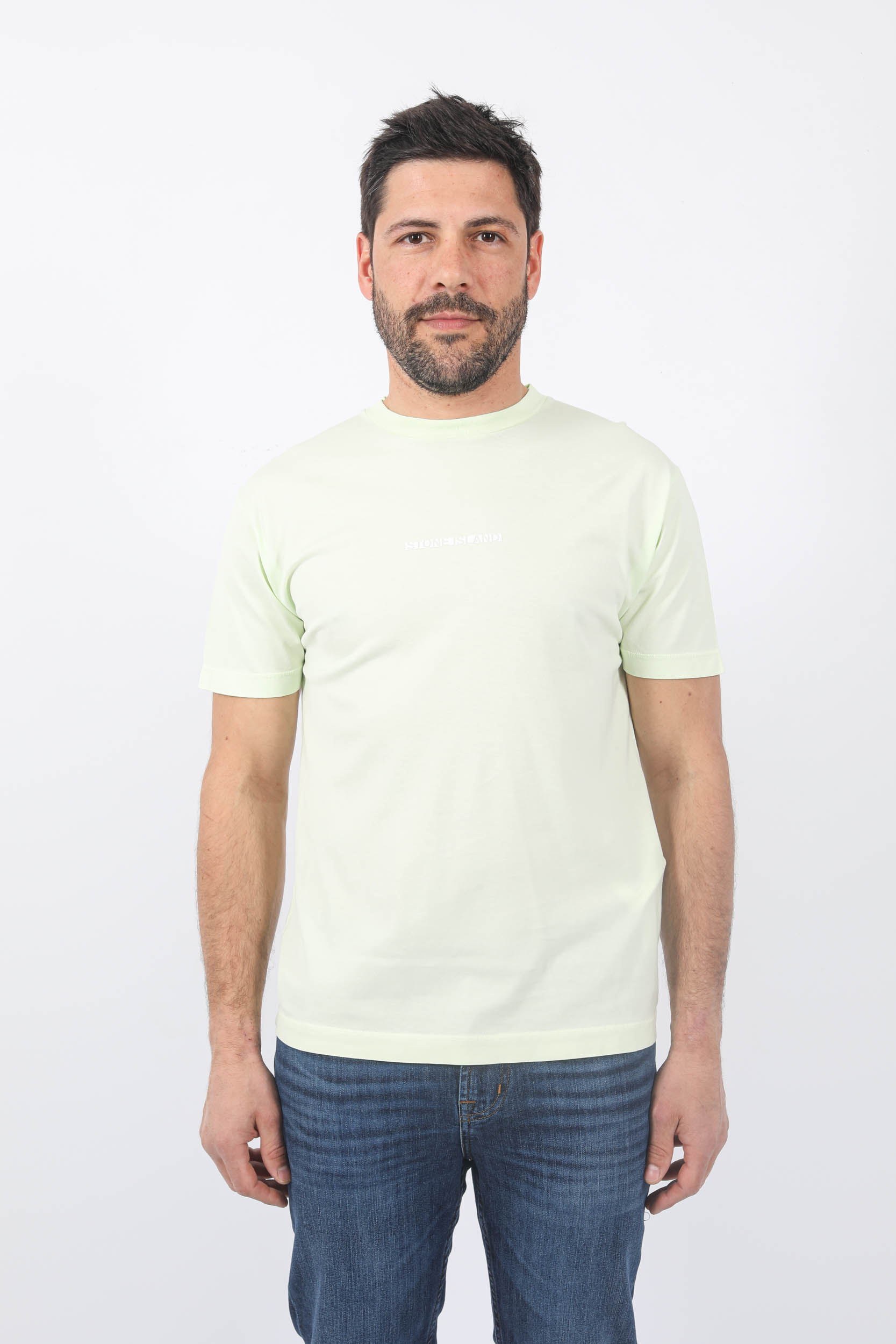 T-SHIRT STONE ISLAND JAUNE LOGO CARRE 78152NS81-V0052