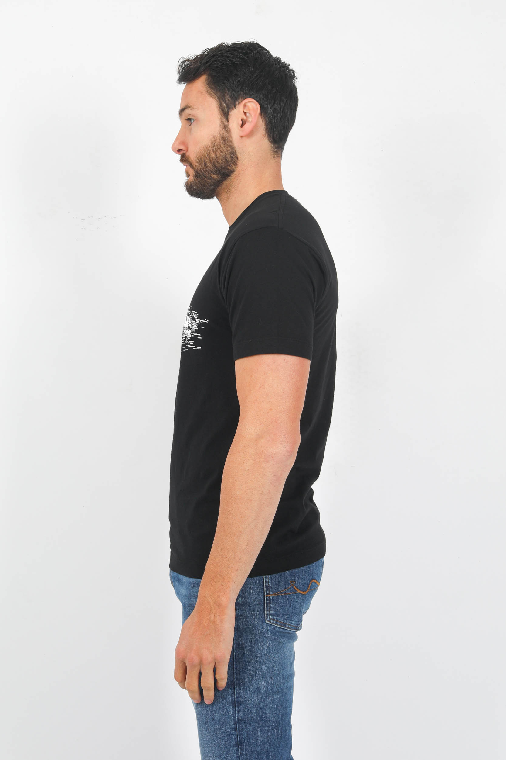 T-SHIRT STONE ISLAND NOIR LOGO PRINT 78152NS90-V0029