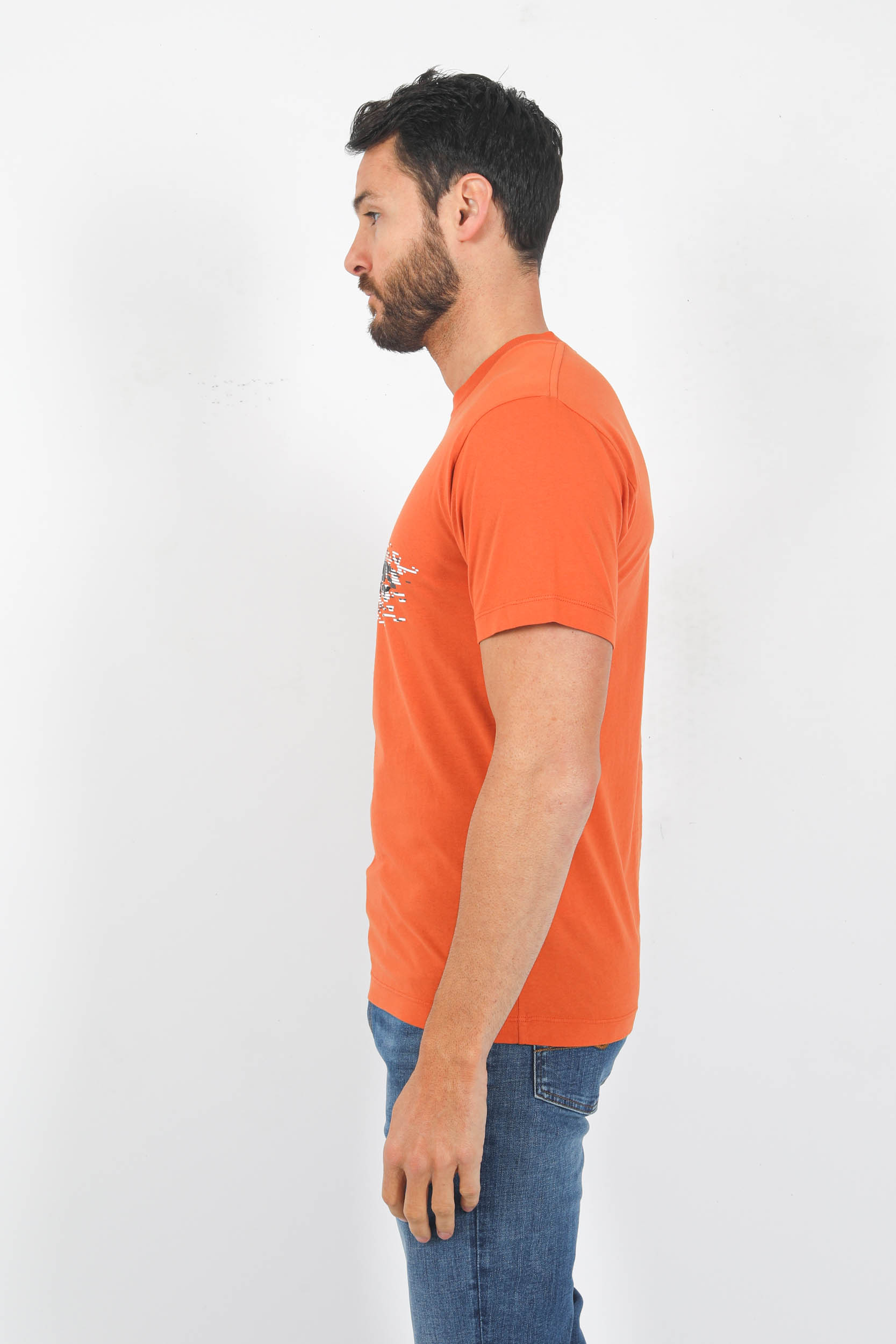 T-SHIRT STONE ISLAND ORANGE LOGO PRINT 78152NS90-V0073