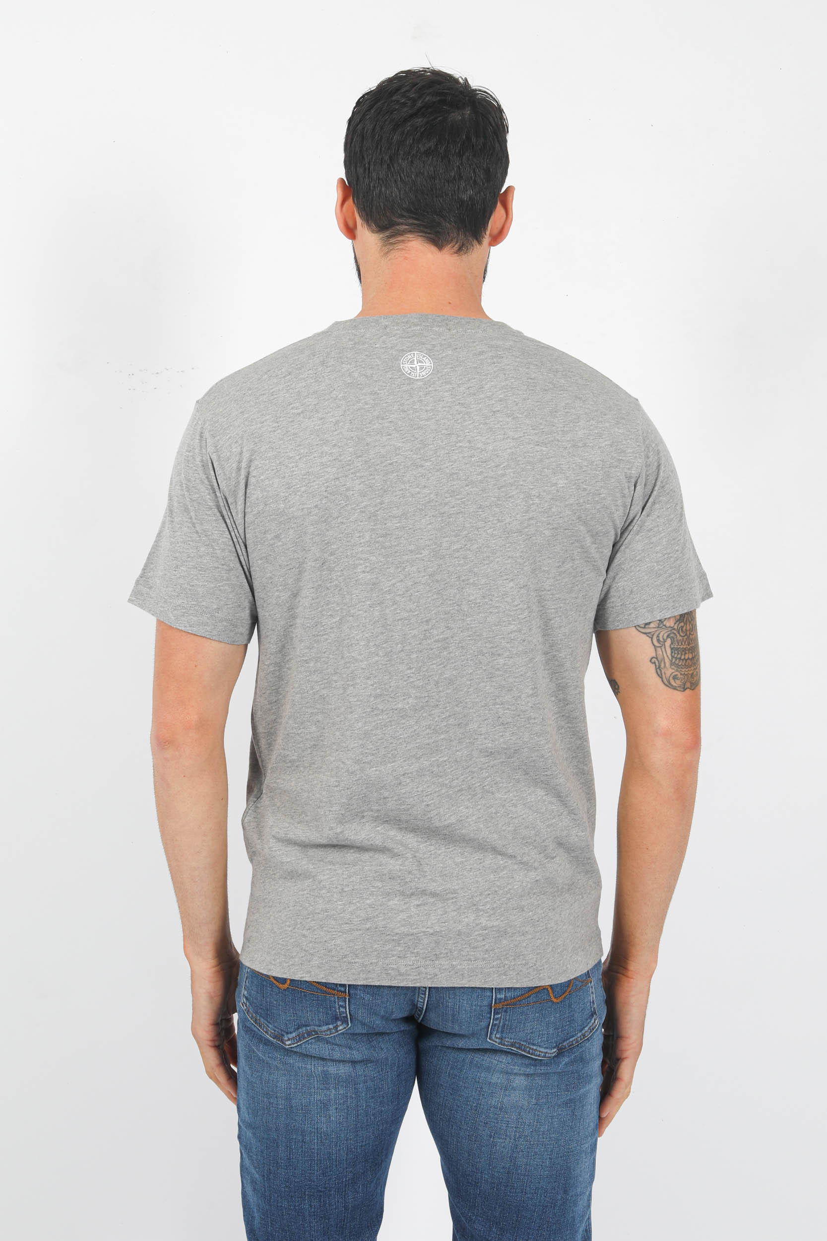 T-SHIRT STONE ISLAND GRIS LOGO PRINT 78152NS90-V0M64