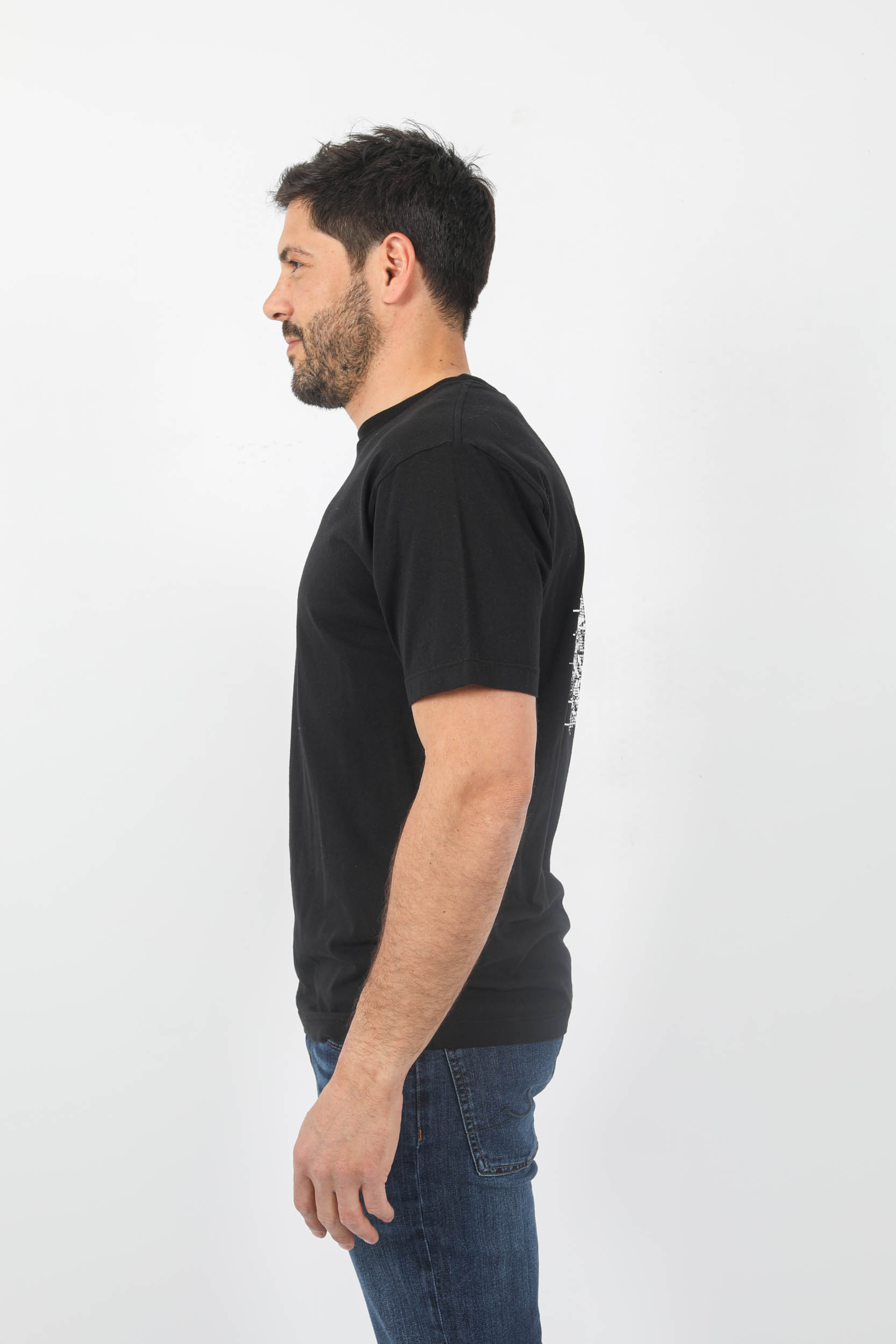 T-SHIRT STONE ISLAND NOIR LOGO DOS PRINT 78152NS89-V0029