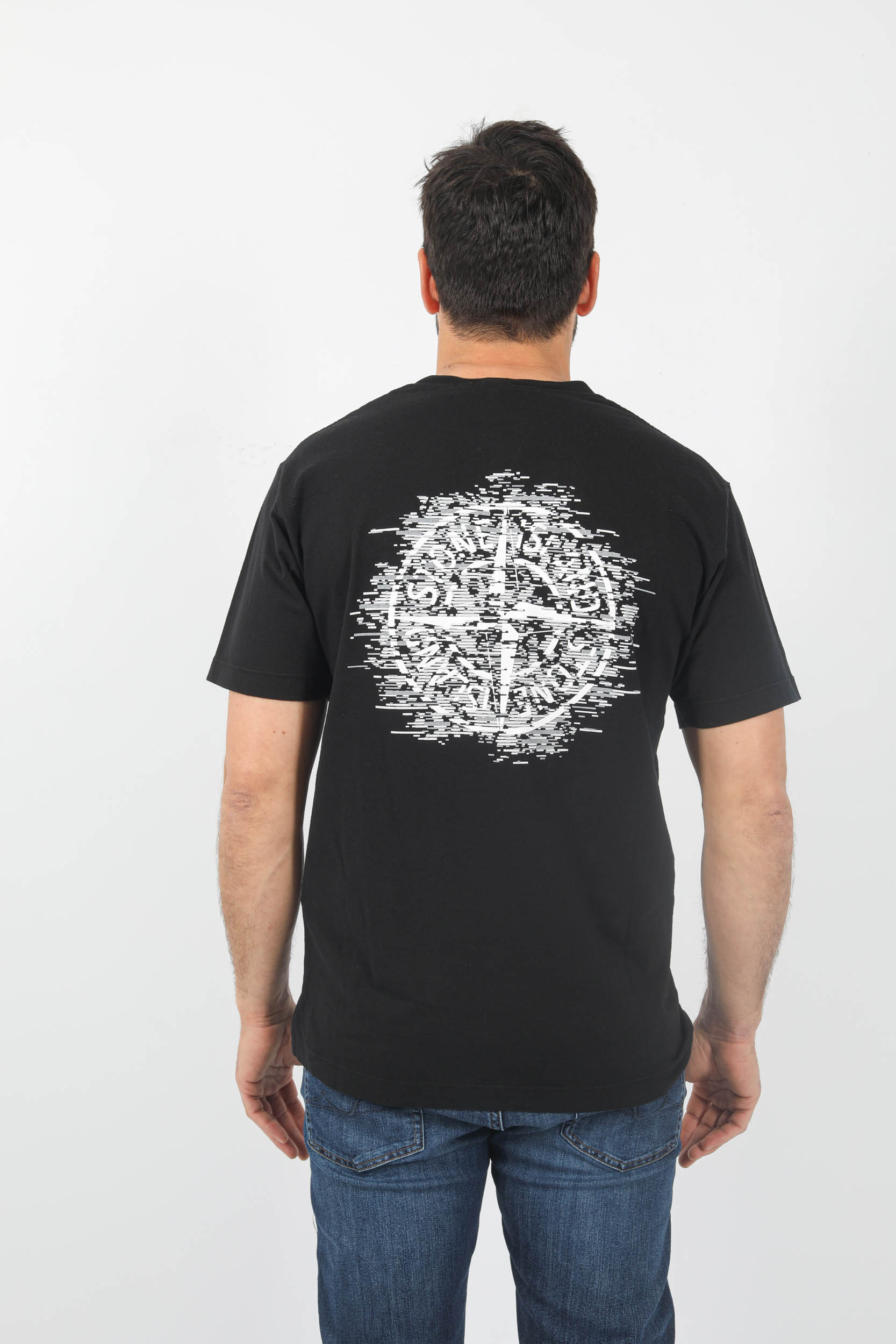 T-SHIRT STONE ISLAND NOIR LOGO DOS PRINT 78152NS89-V0029