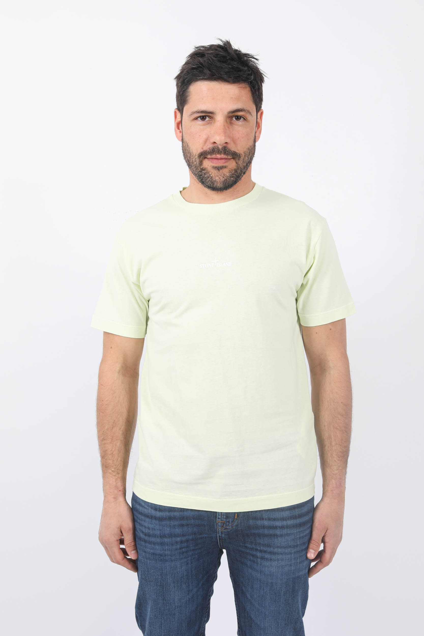 T-SHIRT STONE ISLAND JAUNE LOGO DOS PRINT 78152NS89-V0052