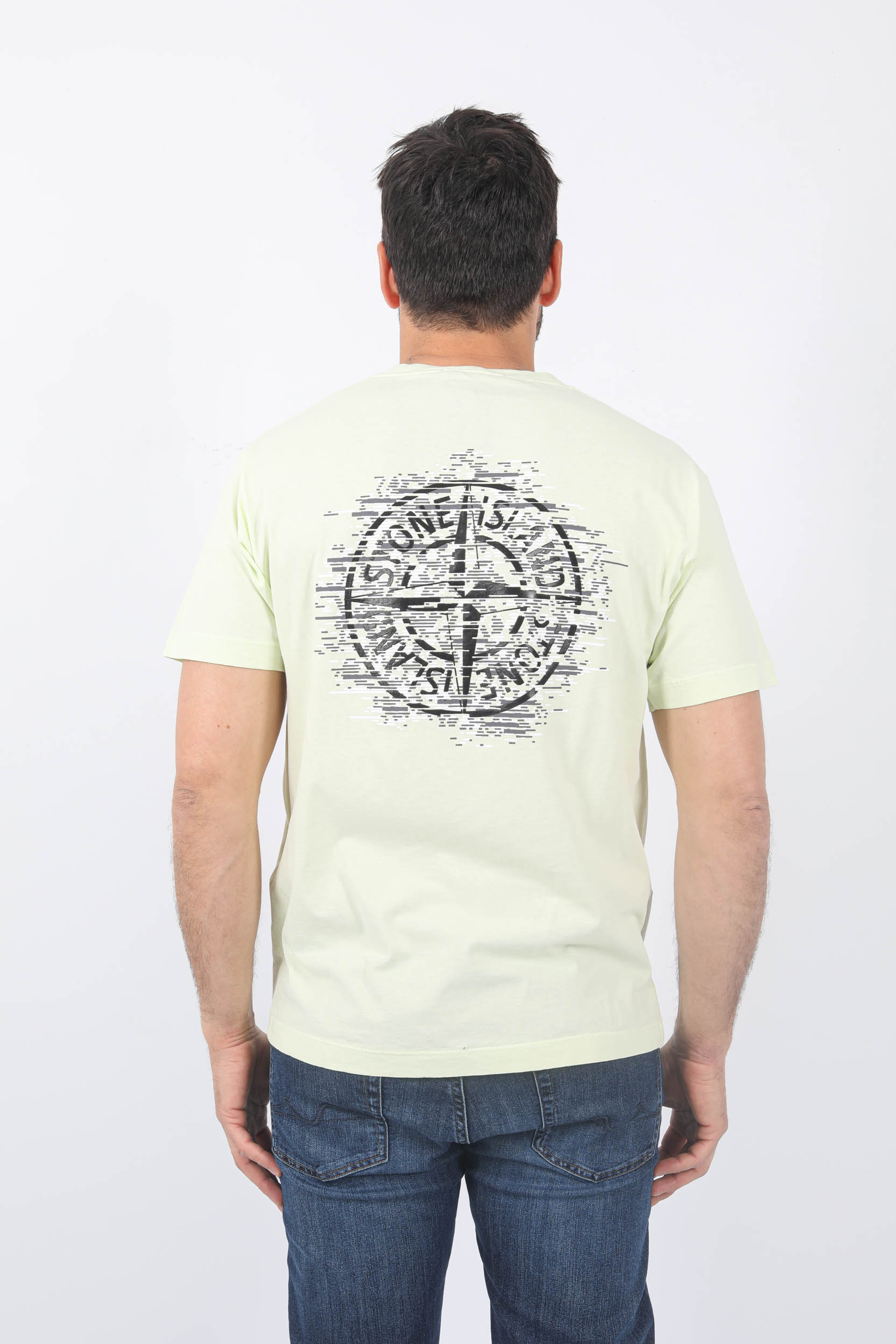 T-SHIRT STONE ISLAND JAUNE LOGO DOS PRINT 78152NS89-V0052