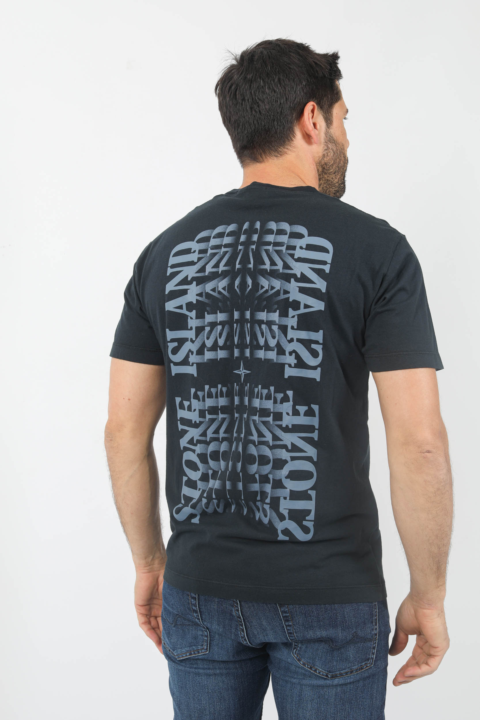 T-SHIRT STONE ISLAND MARINE LOGO BLEU 78152NS86-V0020