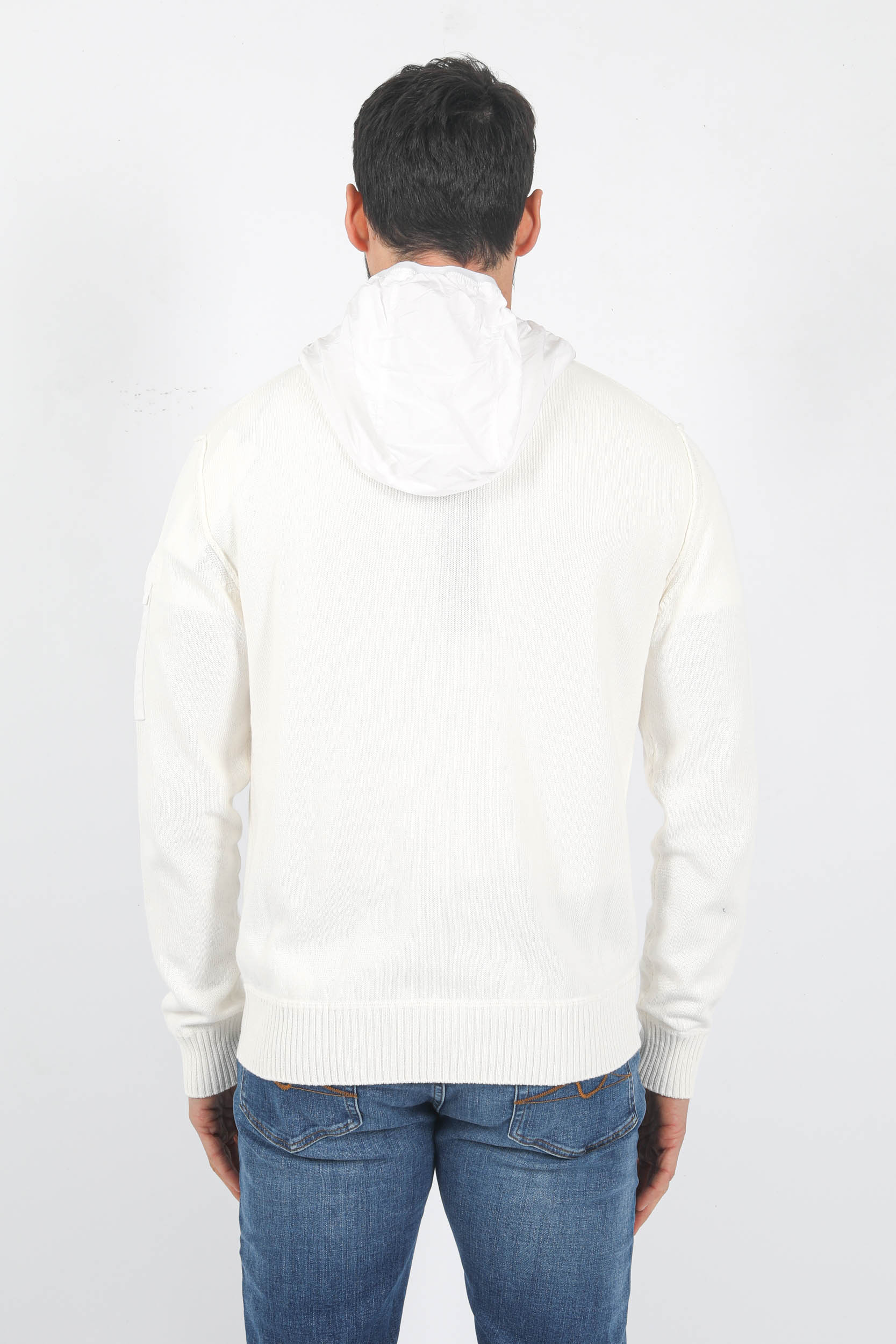 GILET ZIPPE C.P COMPANY BI MATIERE BLANC N185A-103