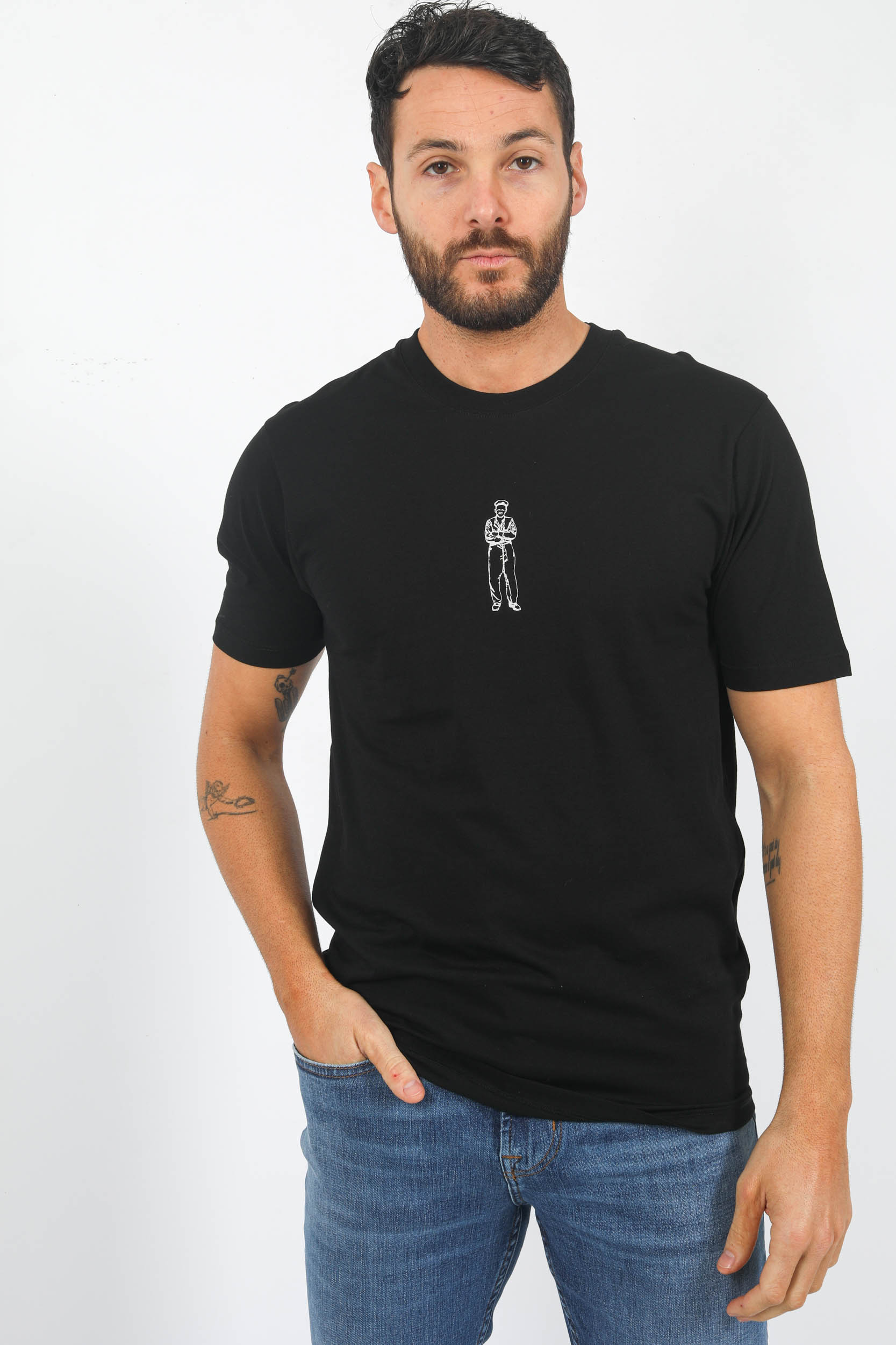 T-SHIRT C.P COMPANY NOIR LOGO HORIZONTAL S241A-999