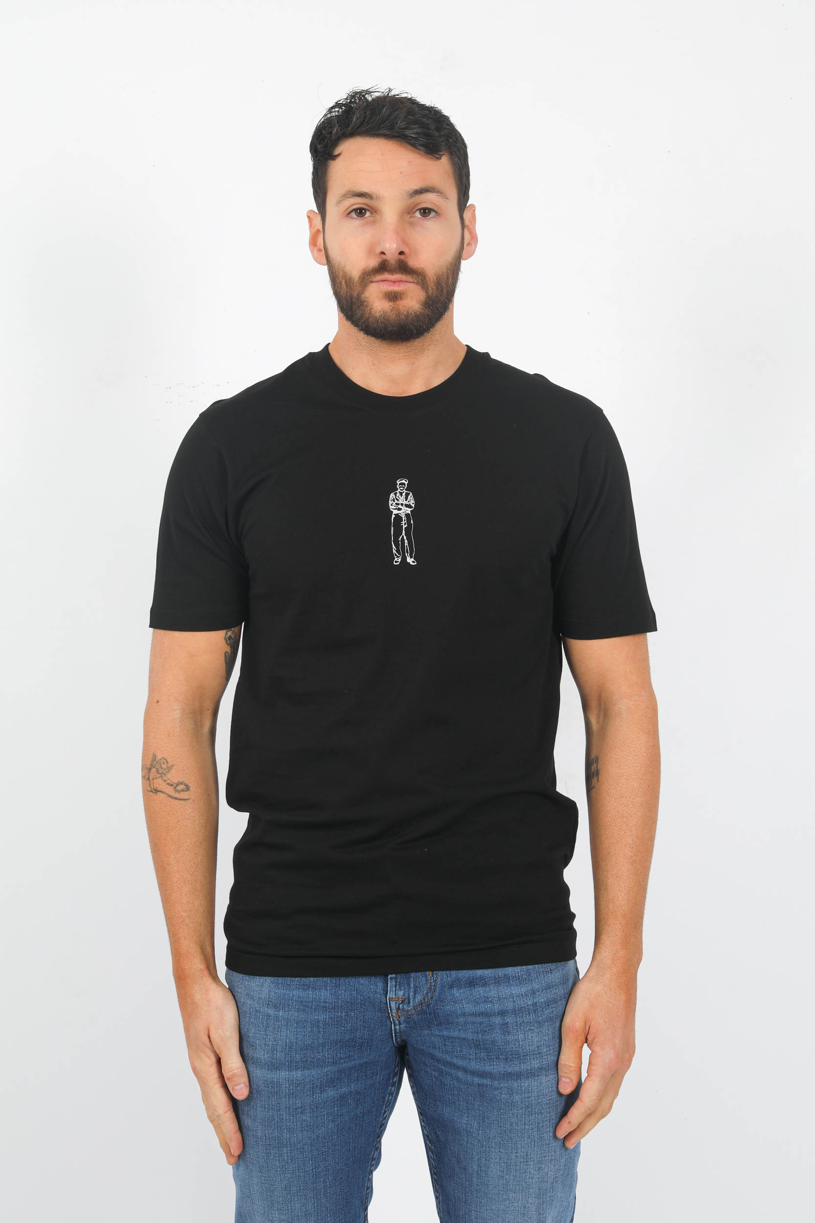 T-SHIRT C.P COMPANY NOIR LOGO HORIZONTAL S241A-999