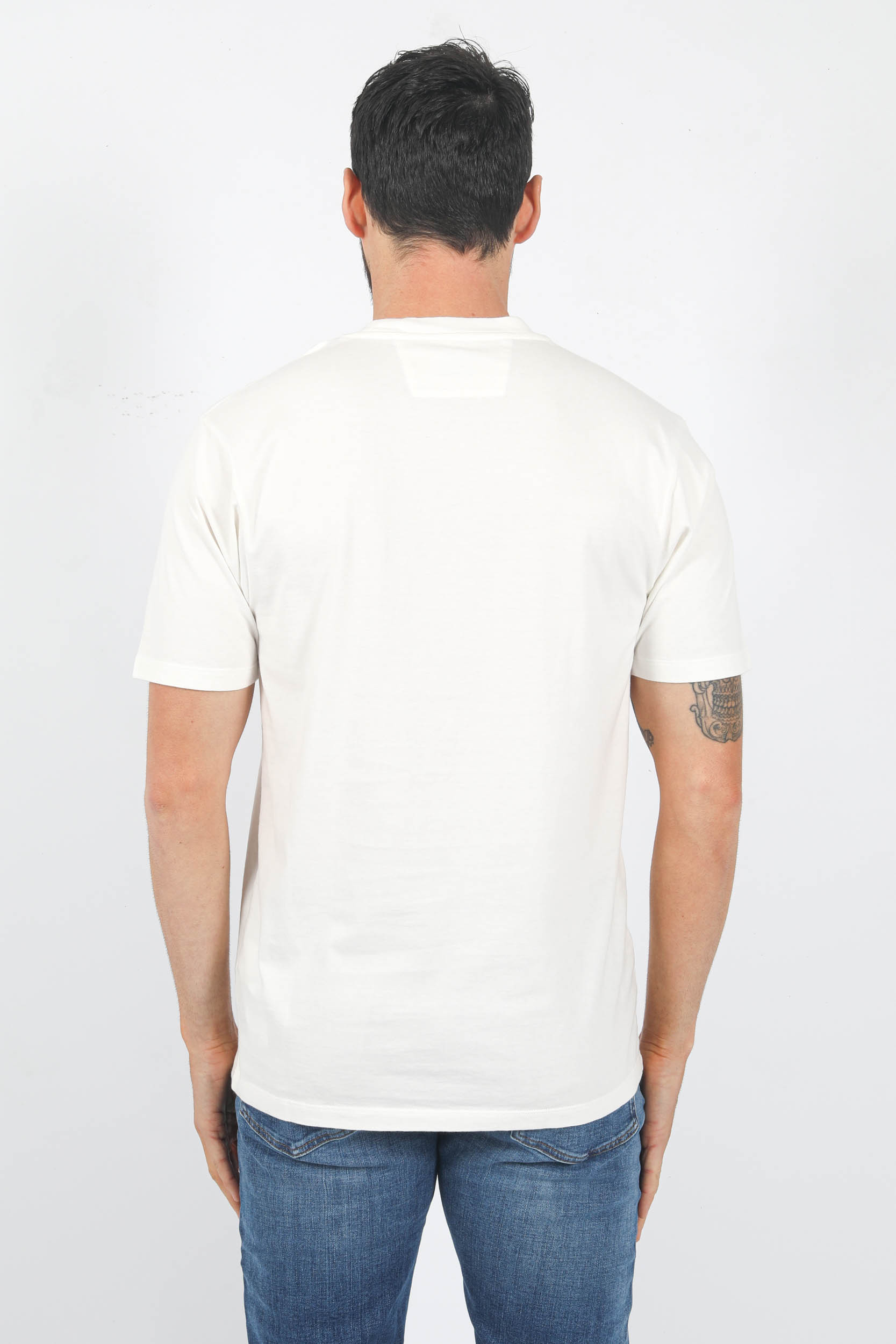 T-SHIRT C.P COMPANY BLANC GROS LOGO S348A-103