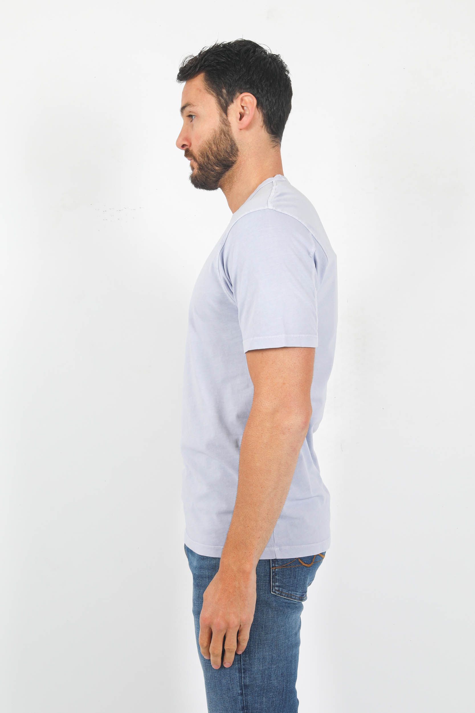 T-SHIRT C.P COMPANY LAVANDE LOGO POITRINE S142A-750