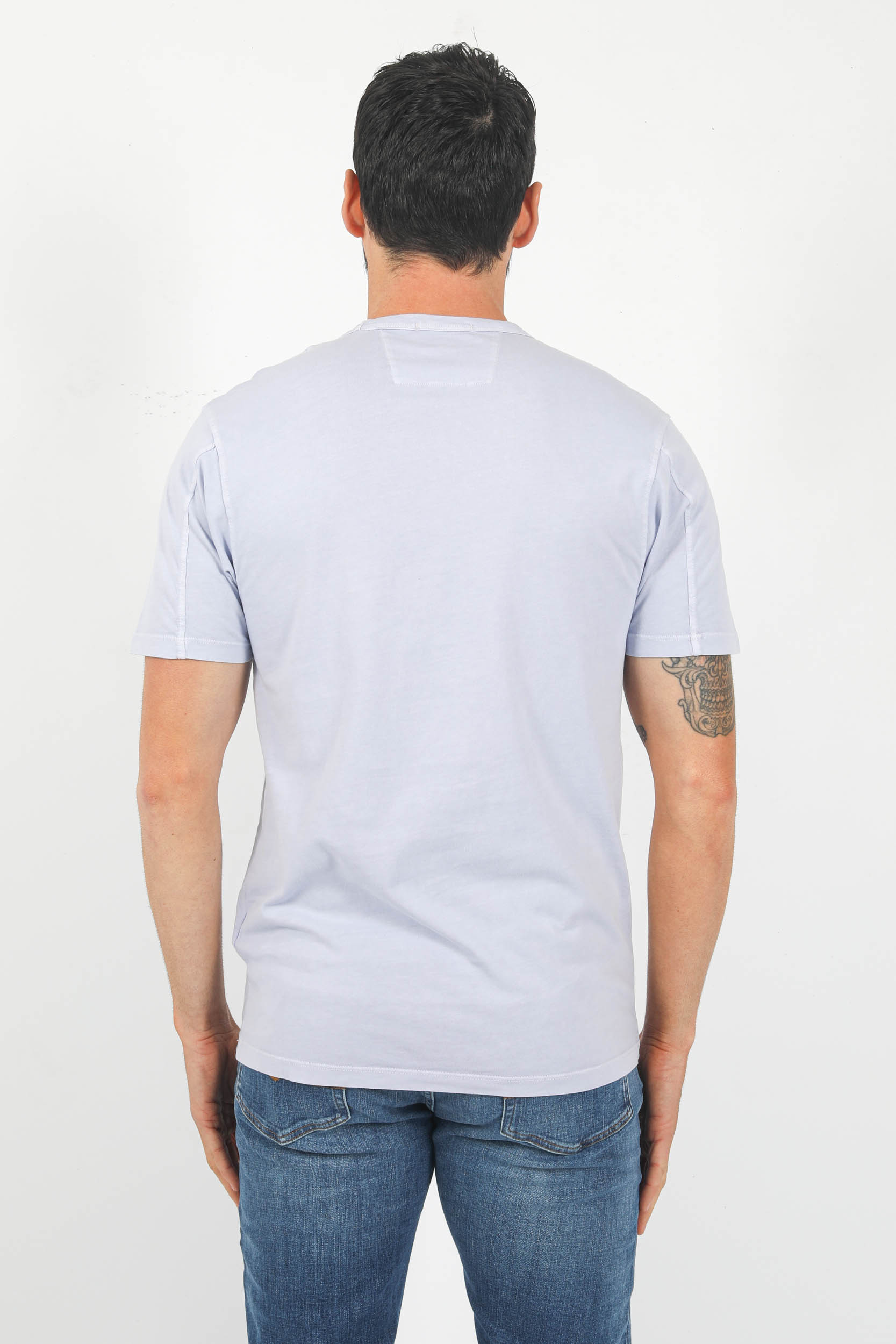 T-SHIRT C.P COMPANY LAVANDE LOGO POITRINE S142A-750