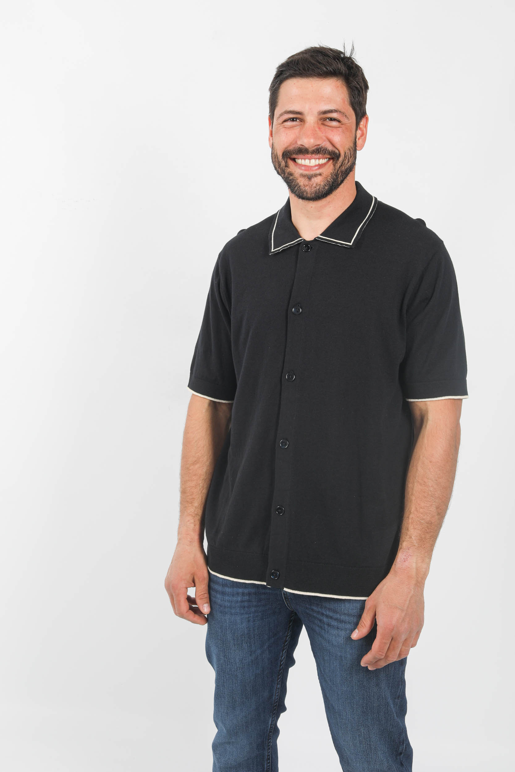 GILET MANCHES COURTES MARINE ET BLANC NOLAN-200