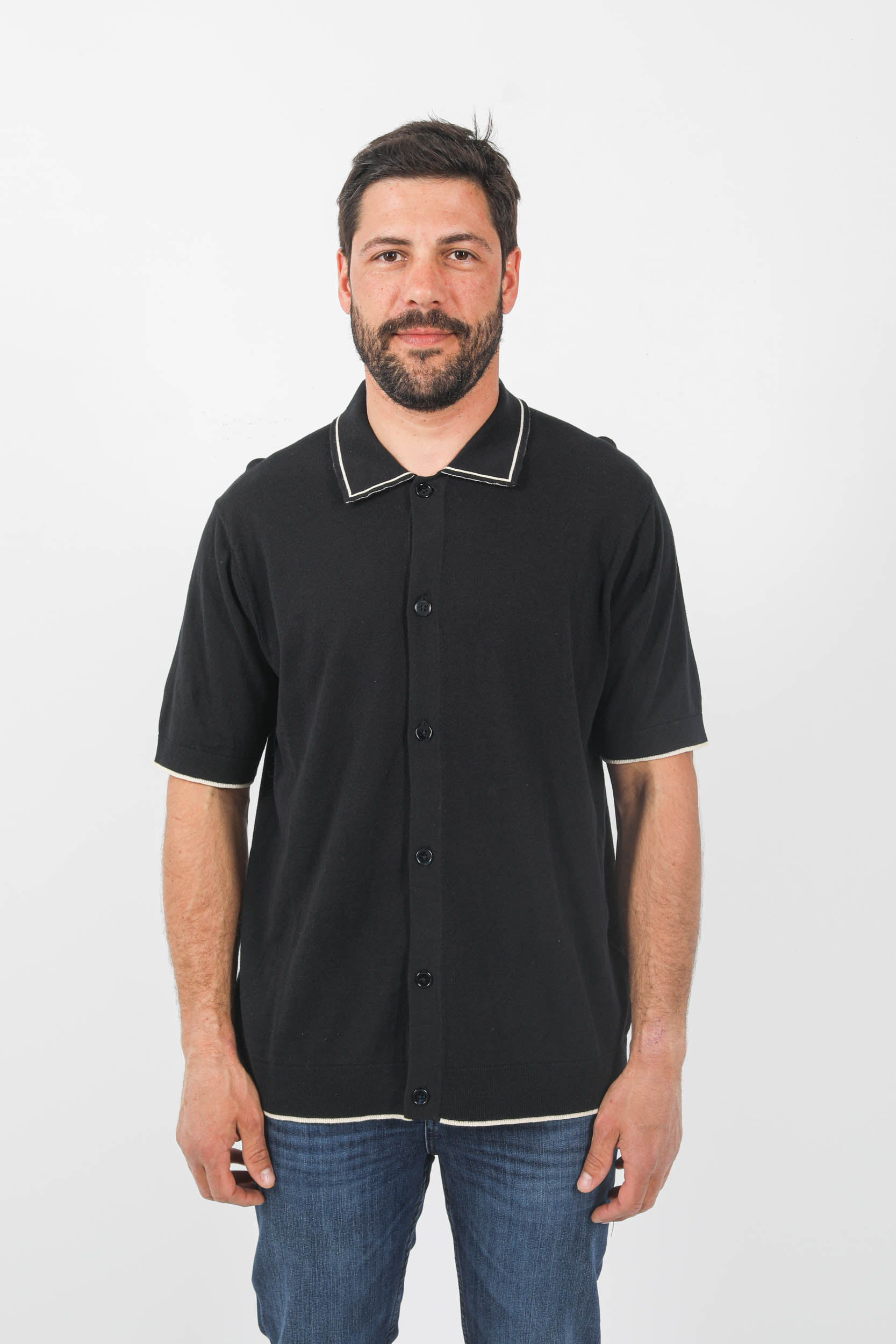 GILET MANCHES COURTES MARINE ET BLANC NOLAN-200