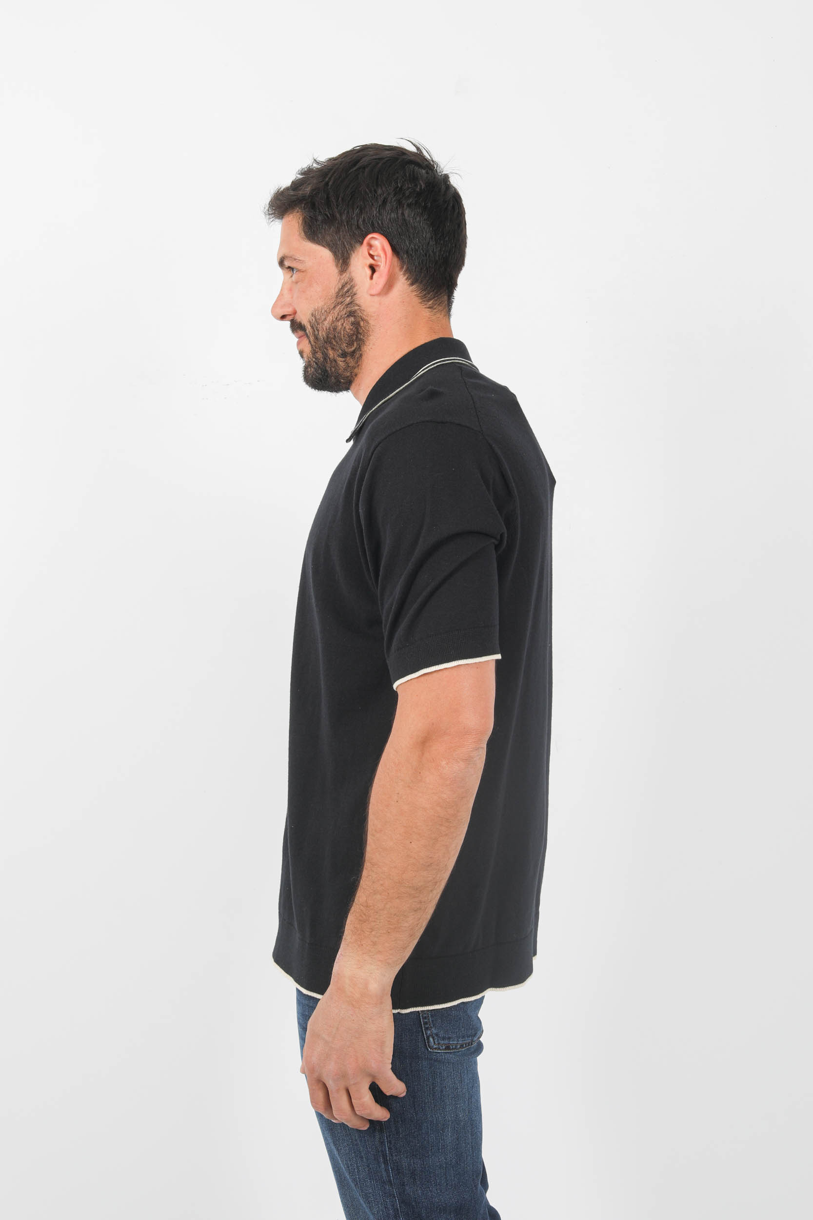 GILET MANCHES COURTES MARINE ET BLANC NOLAN-200