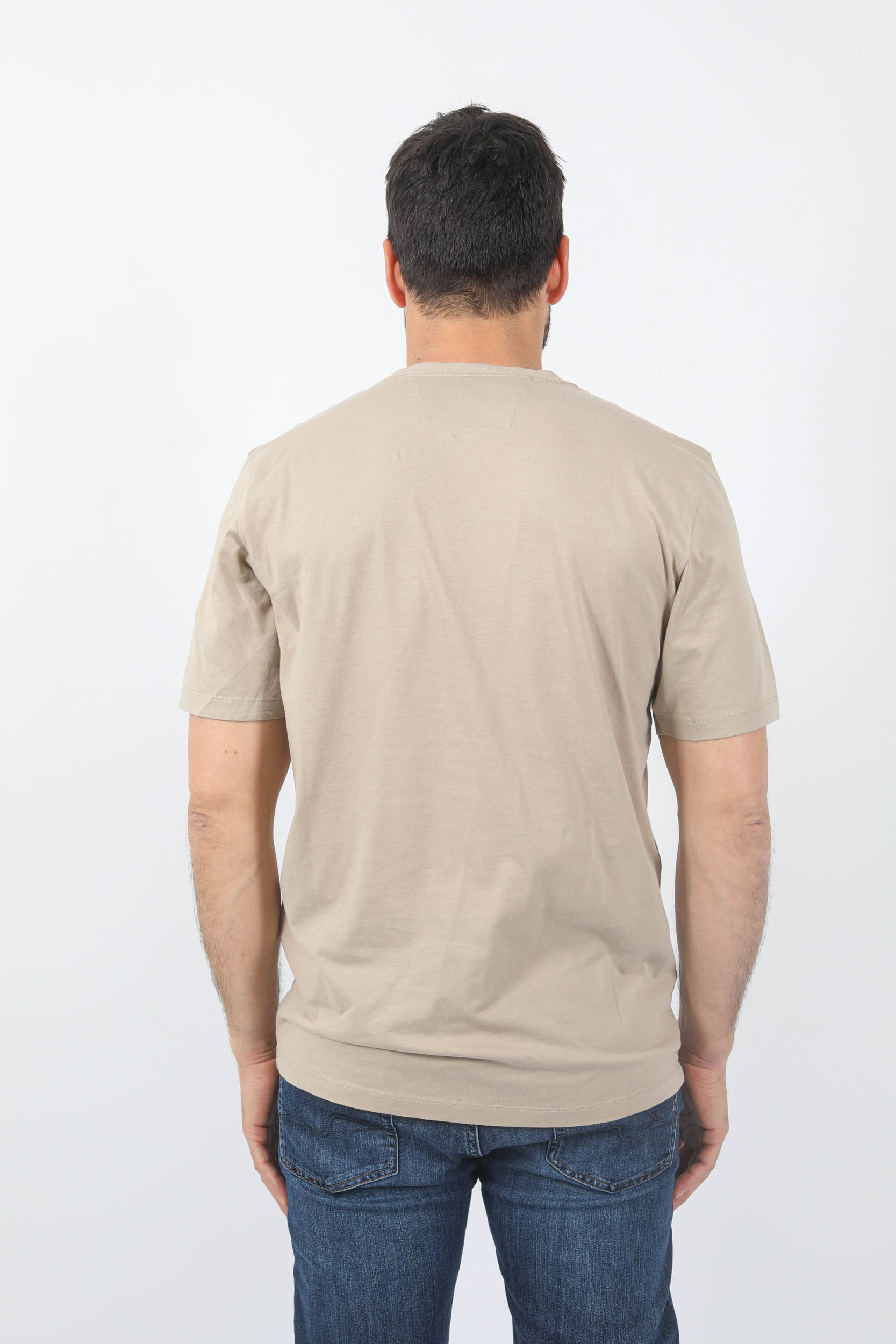 T-SHIRT C.P COMPANY BEIGE LOGO CARRE S189A-330