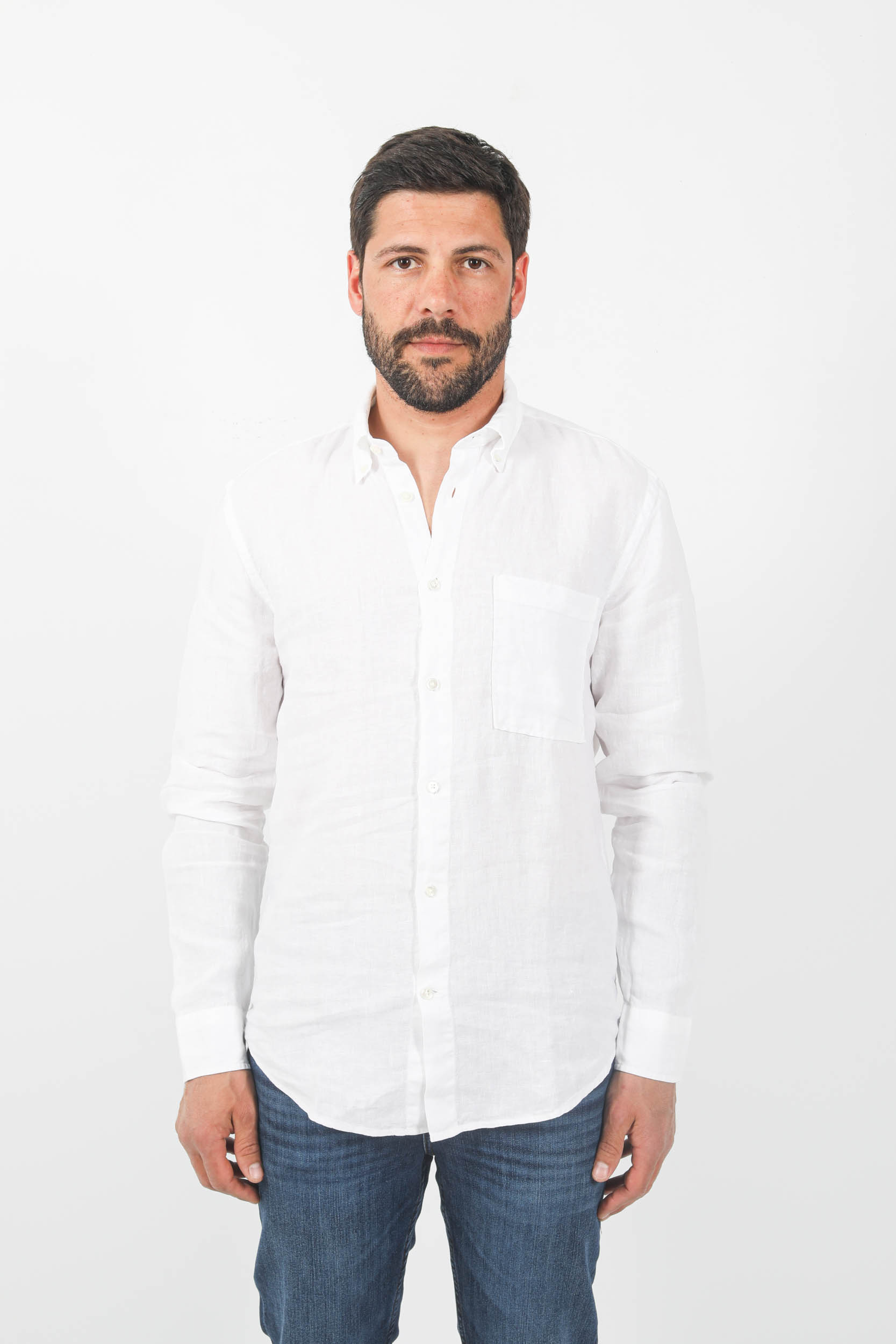 CHEMISE EN LIN NNO7 BLANCHE ARNE-001