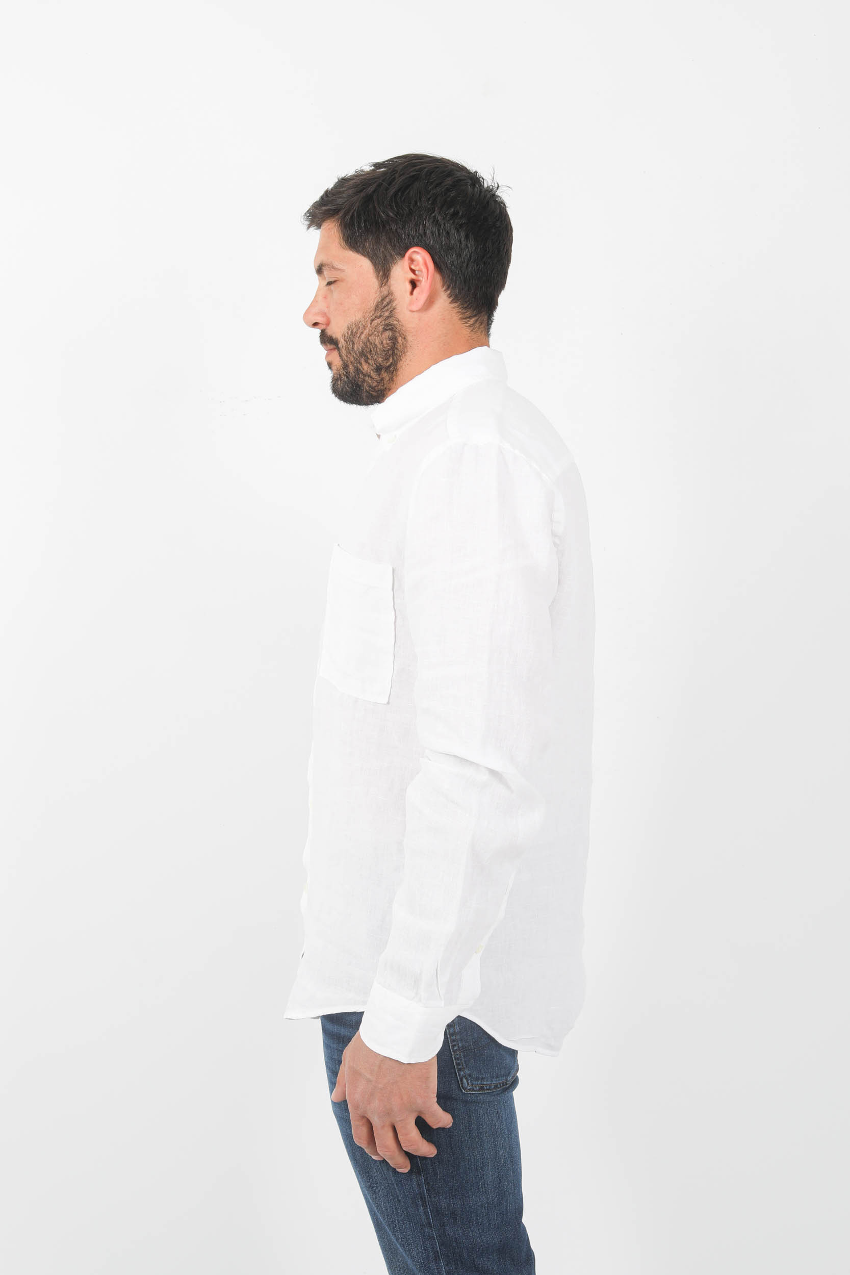 CHEMISE EN LIN NNO7 BLANCHE ARNE-001