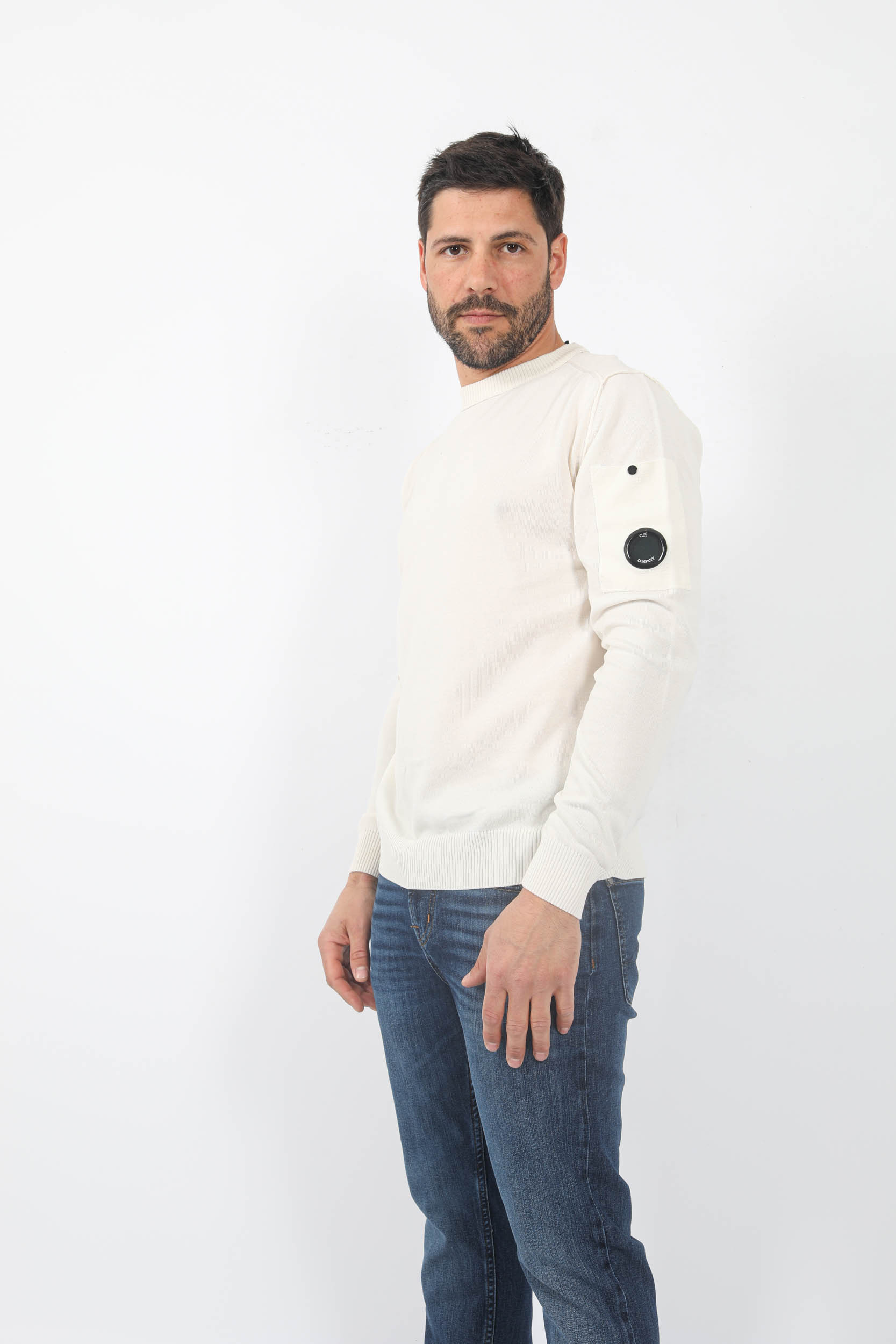 PULL C.P COMPANY COTON BLANC N328A-103