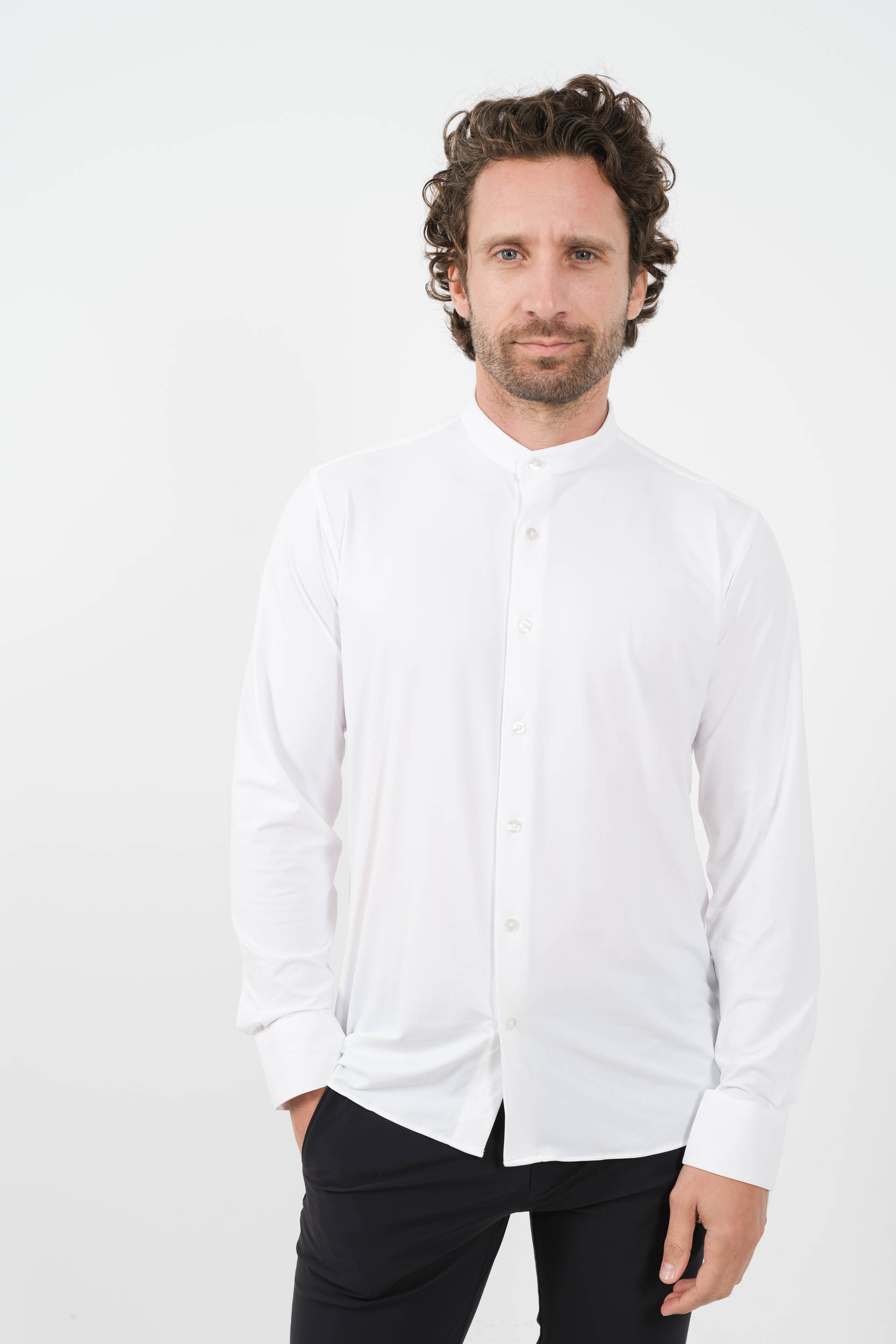 CHEMISE RRD COL MAO BLANCHE 23180-09