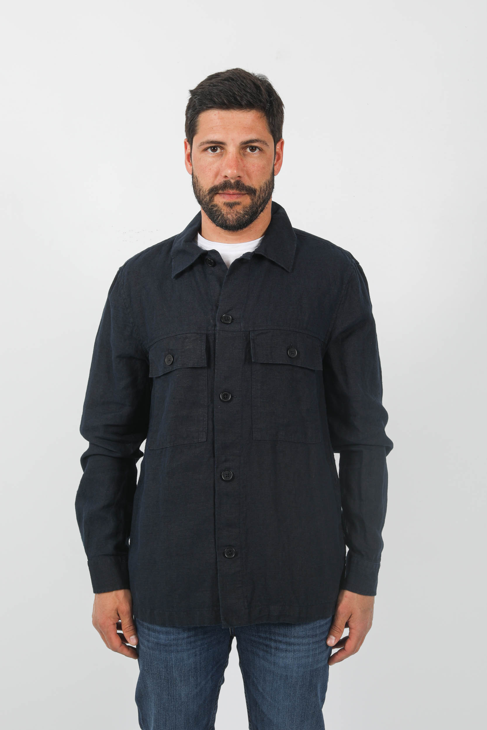 SHORT EN TOILE NNO7 MARINE  THEODOR1365-200