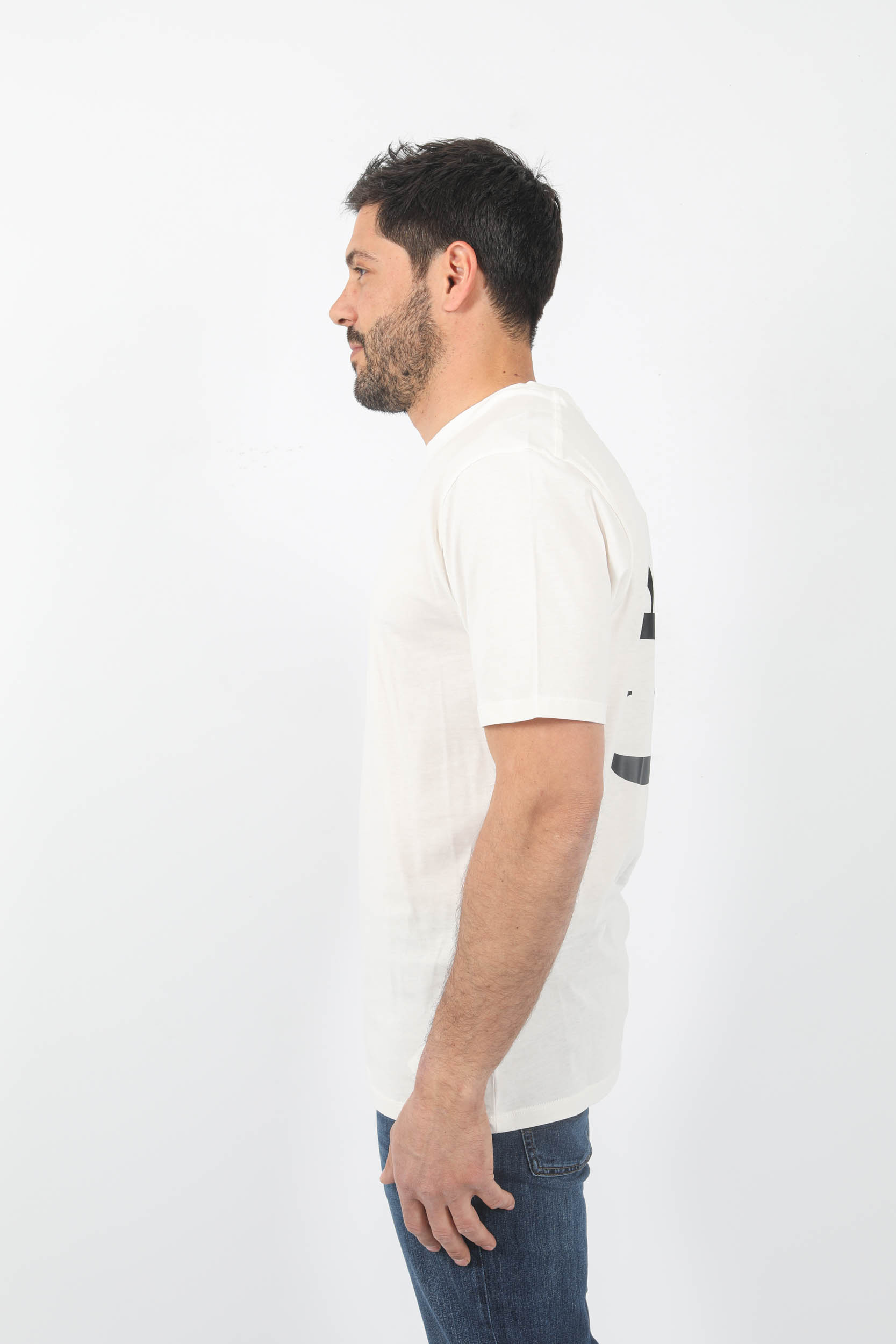 T-SHIRT C.P COMPANY BLANC LOGO DOS S190A-103