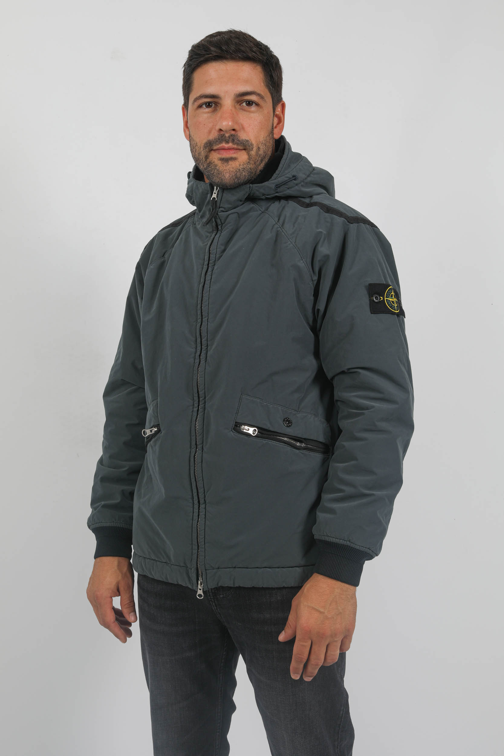 BLOUSON STONE ISLAND PEAU DE PECHE ANTHRACITE 791541631-V0062