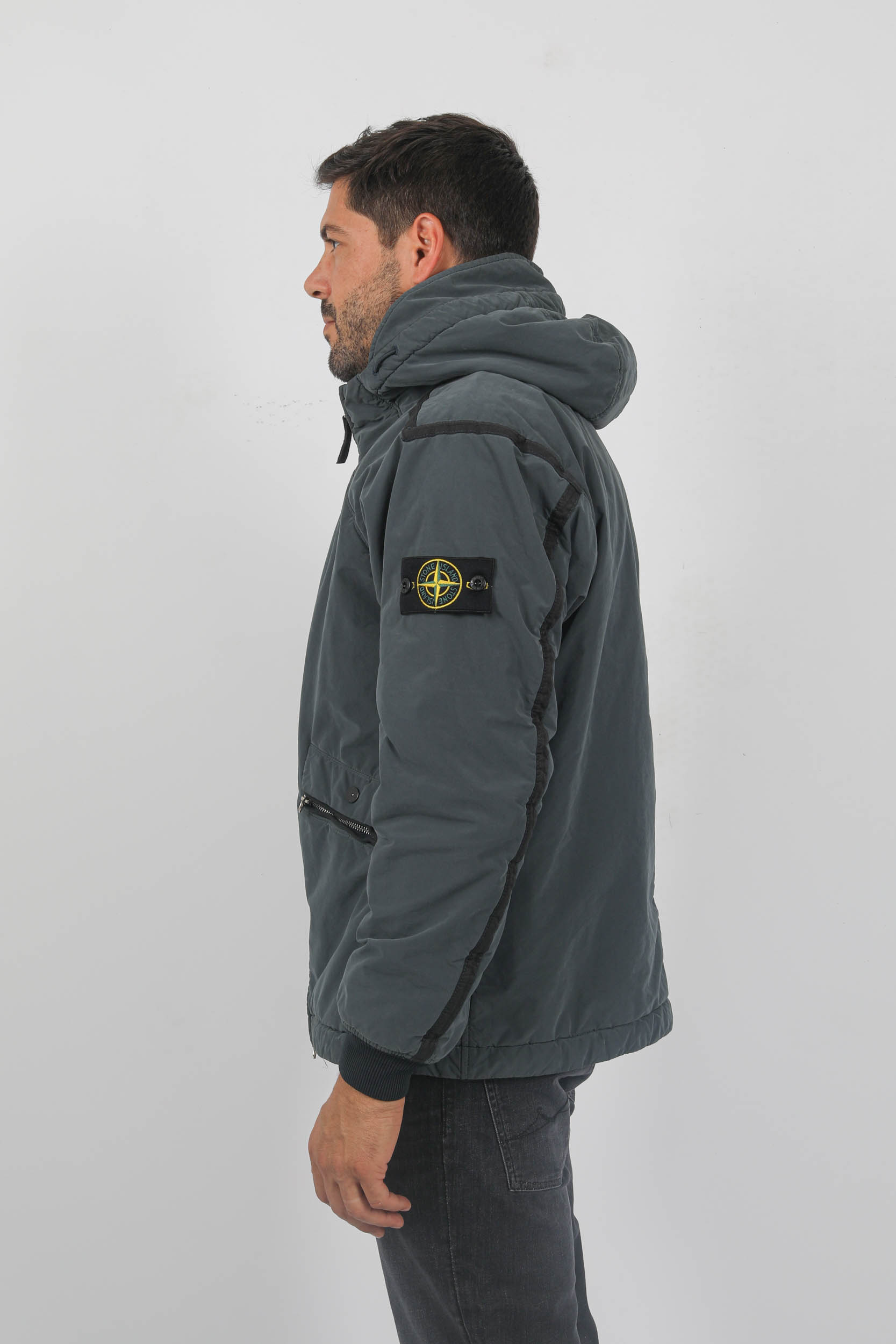 BLOUSON STONE ISLAND PEAU DE PECHE ANTHRACITE 791541631-V0062