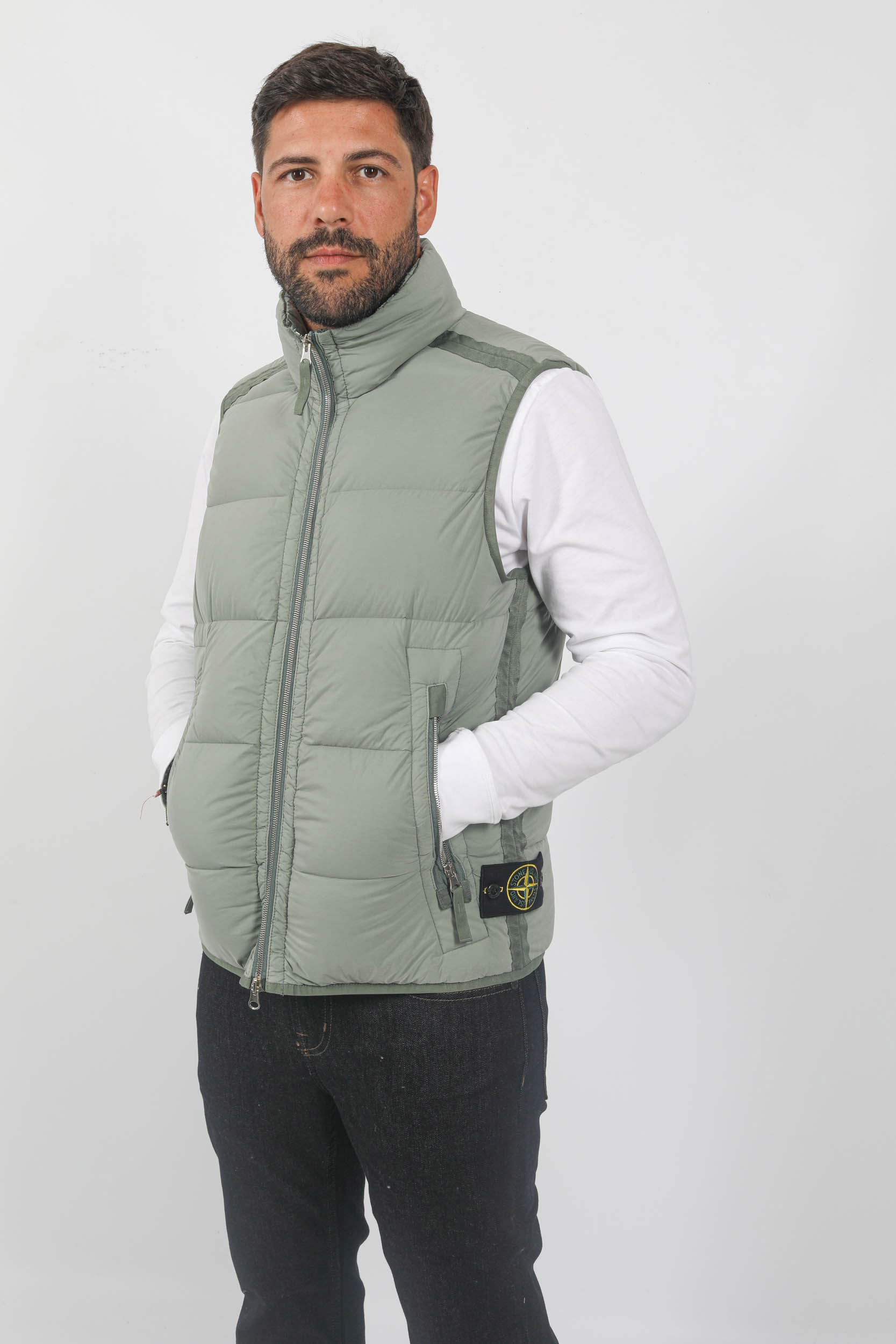 DOUDOUNE SANS MANCHES STONE ISLAND VERT 7915G1428-V0055