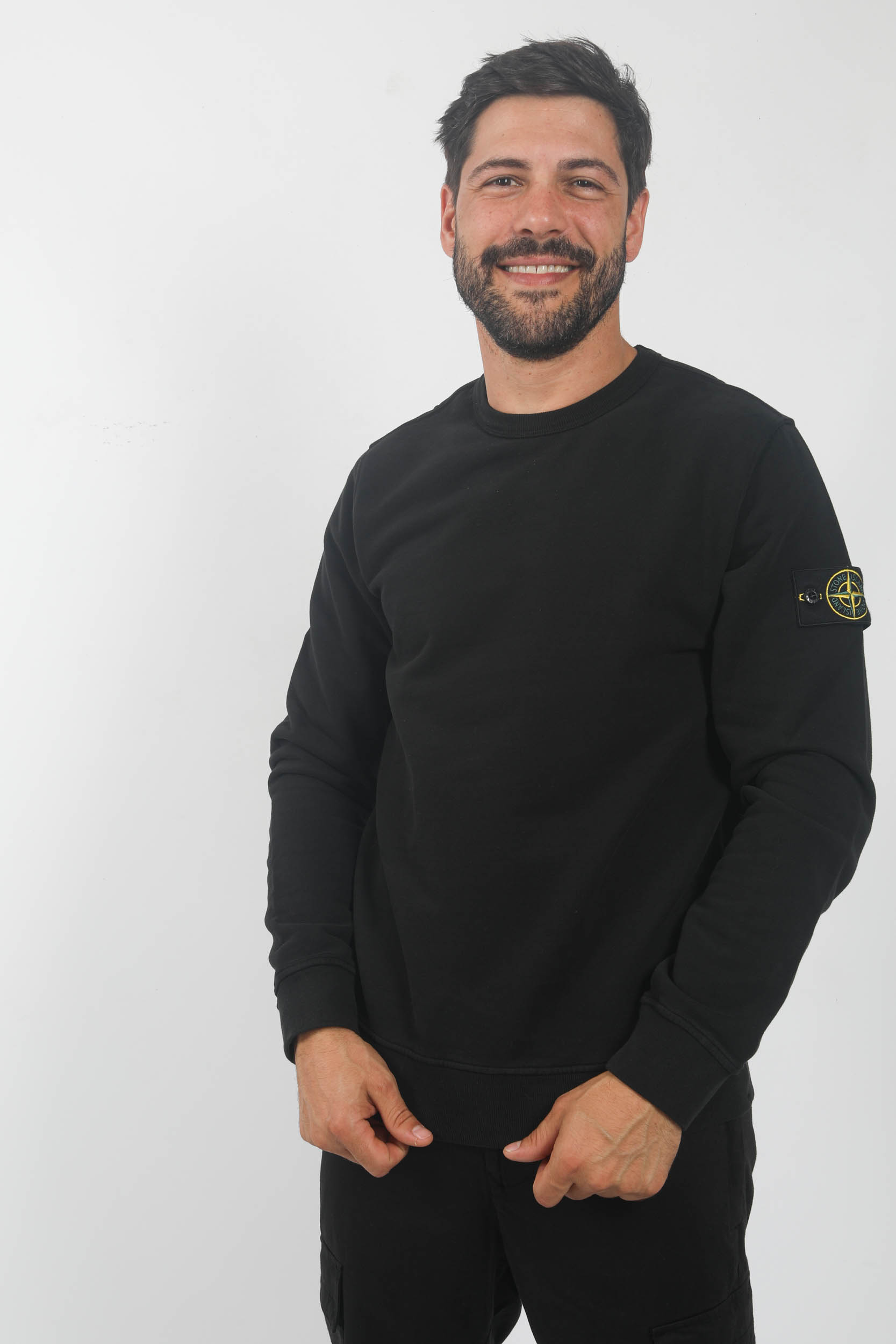 SWEAT COL ROND STONE ISLAND NOIR 791562420-V0029