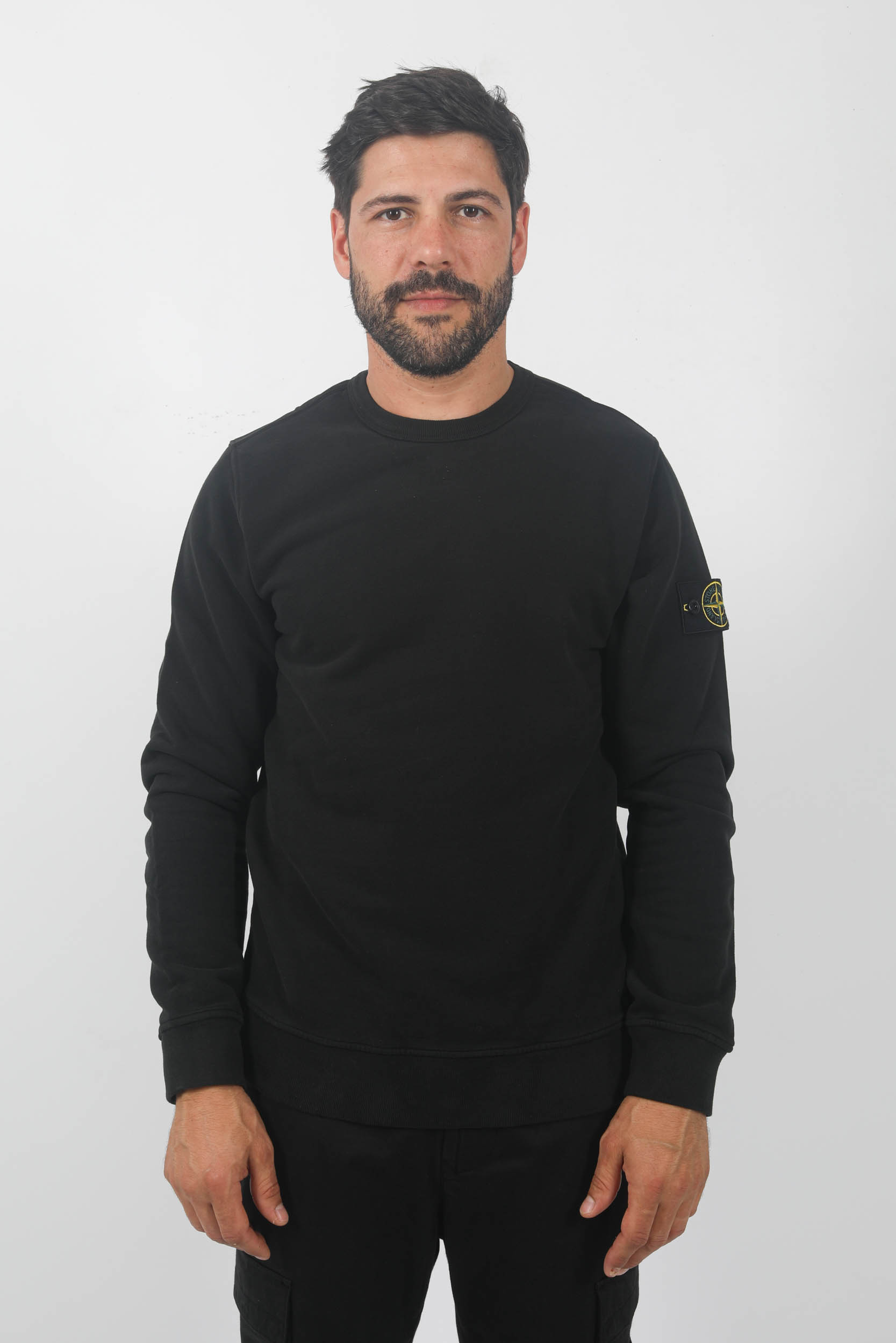 SWEAT COL ROND STONE ISLAND NOIR 791562420-V0029