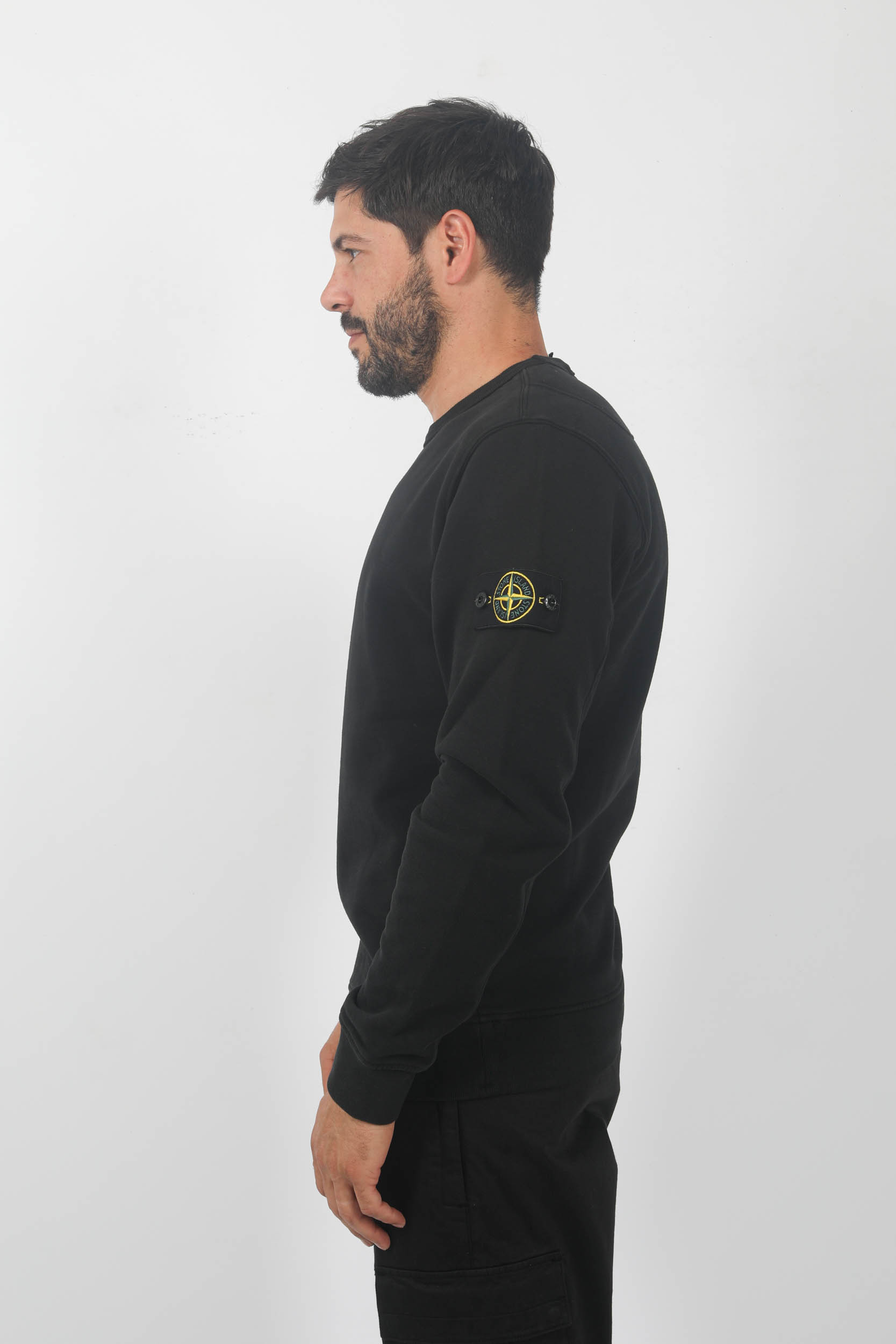 SWEAT COL ROND STONE ISLAND NOIR 791562420-V0029