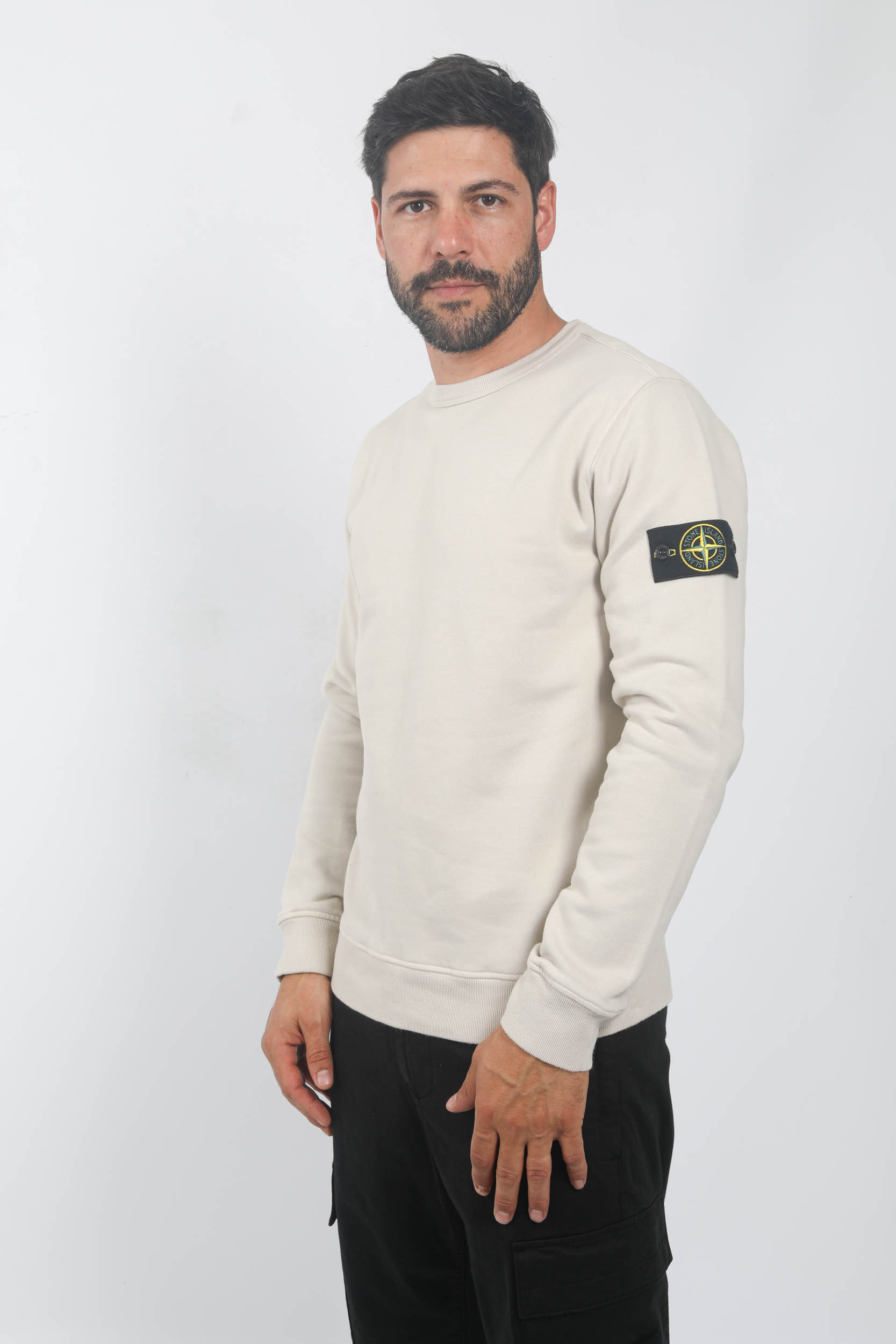 SWEAT COL ROND STONE ISLAND BEIGE 791562420-V0097