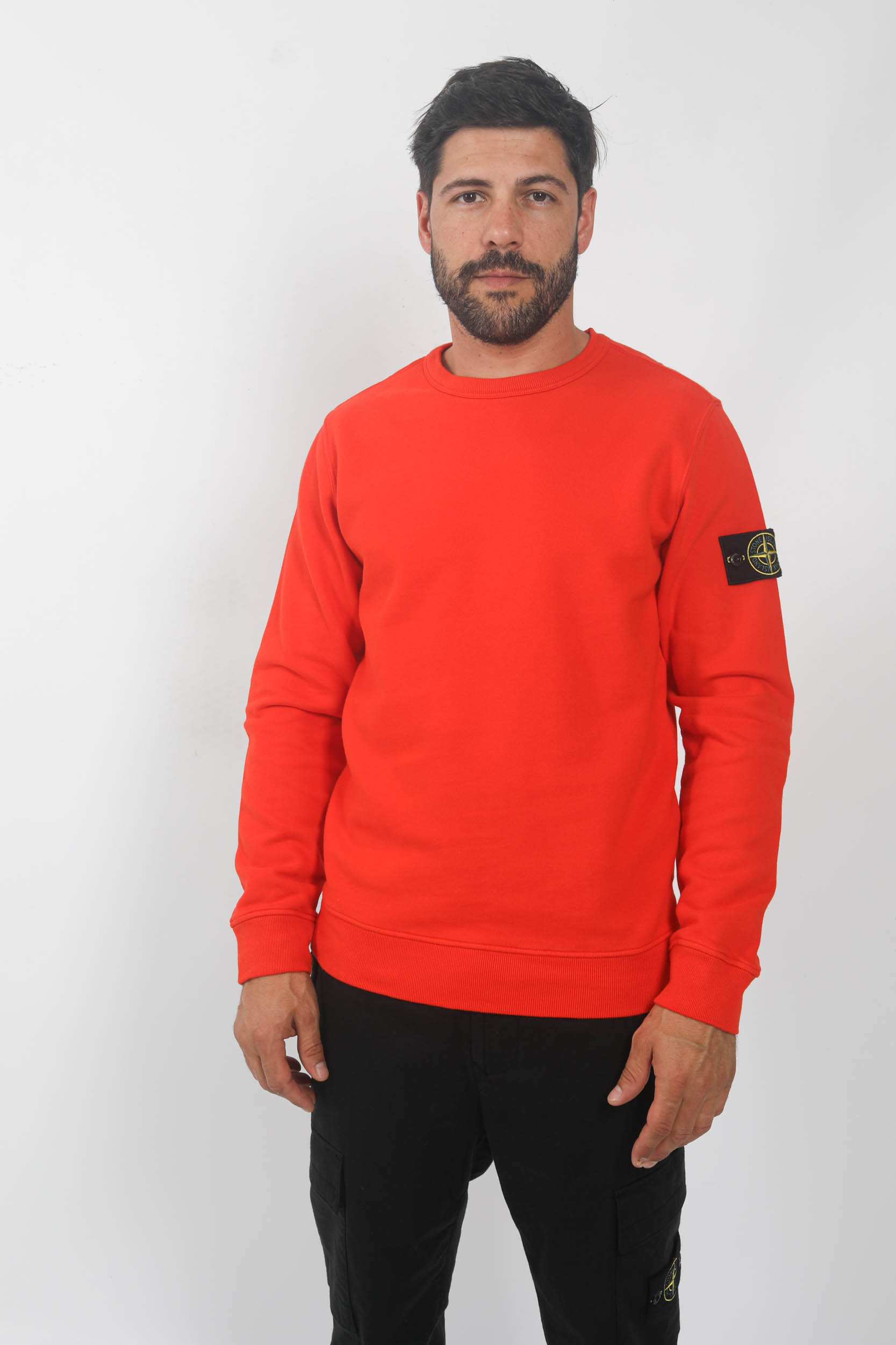 SWEAT COL ROND STONE ISLAND ROUGE 791562420-V0037