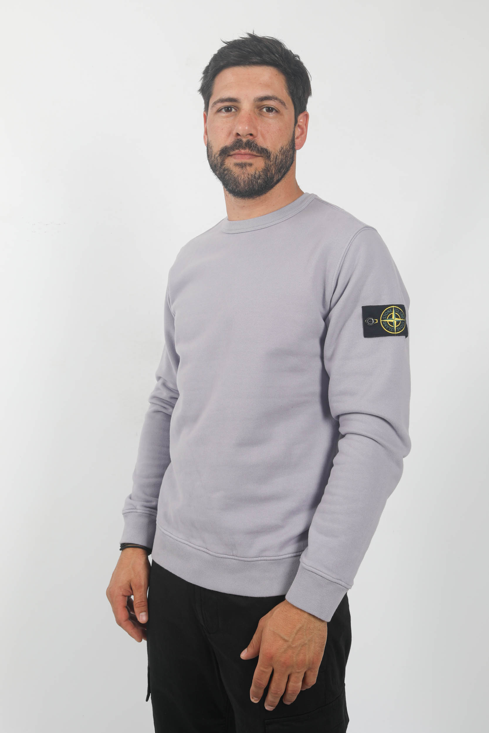 SWEAT COL ROND STONE ISLAND LAVANDE 791562420-V0047