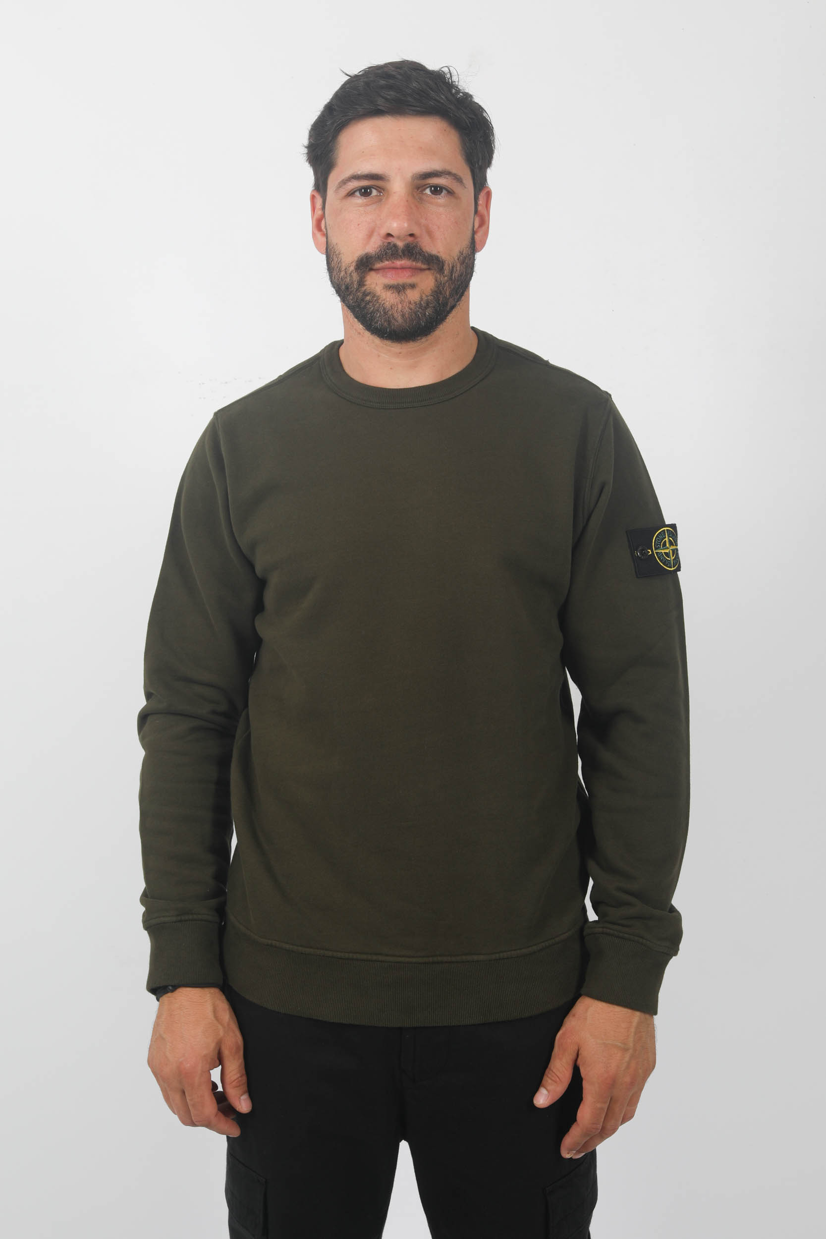 SWEAT COL ROND STONE ISLAND KAKI 791562420-V0058