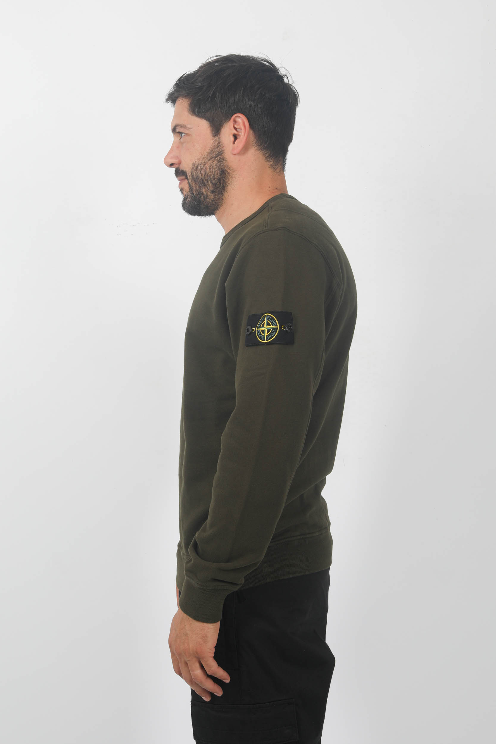 SWEAT COL ROND STONE ISLAND KAKI 791562420-V0058