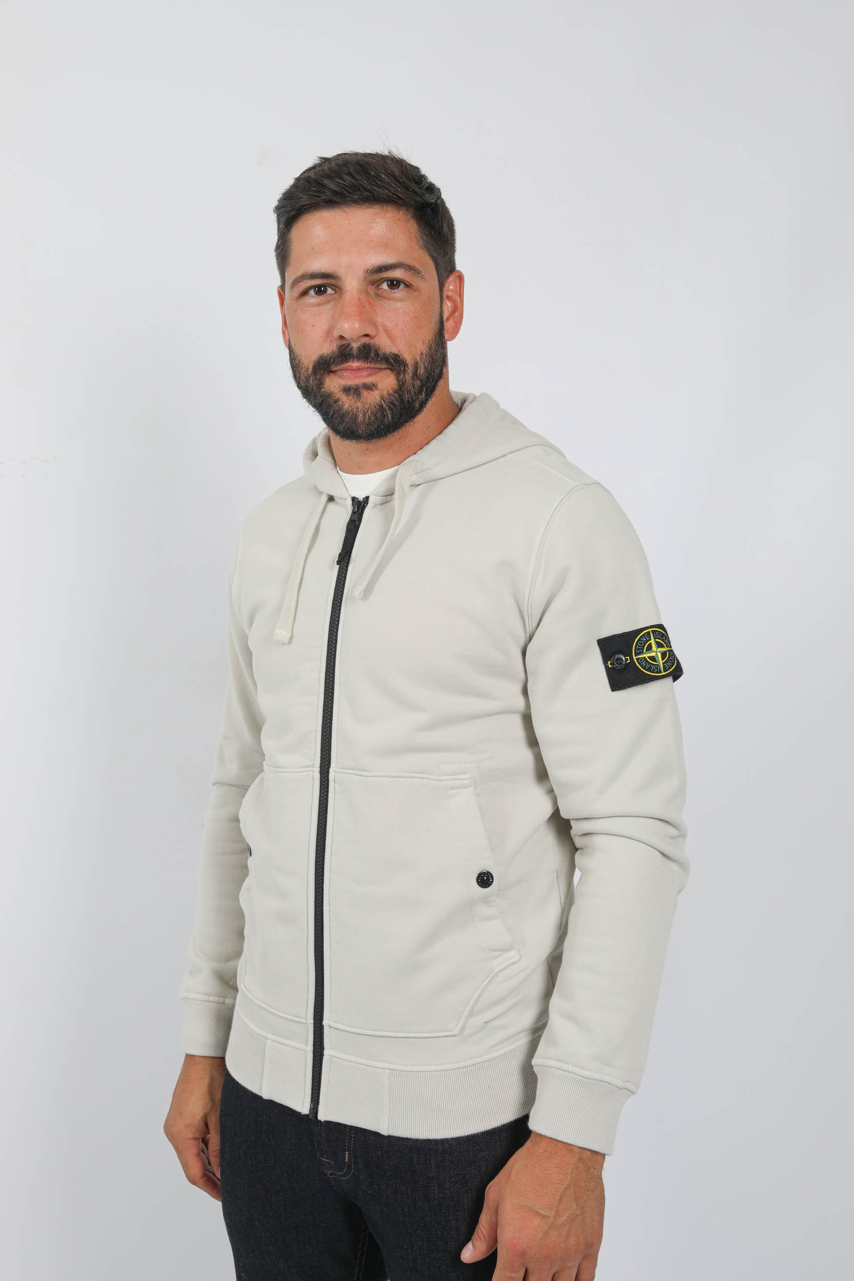 SWEAT STONE ISLAND ZIPPE BEIGE 791561620-V0097